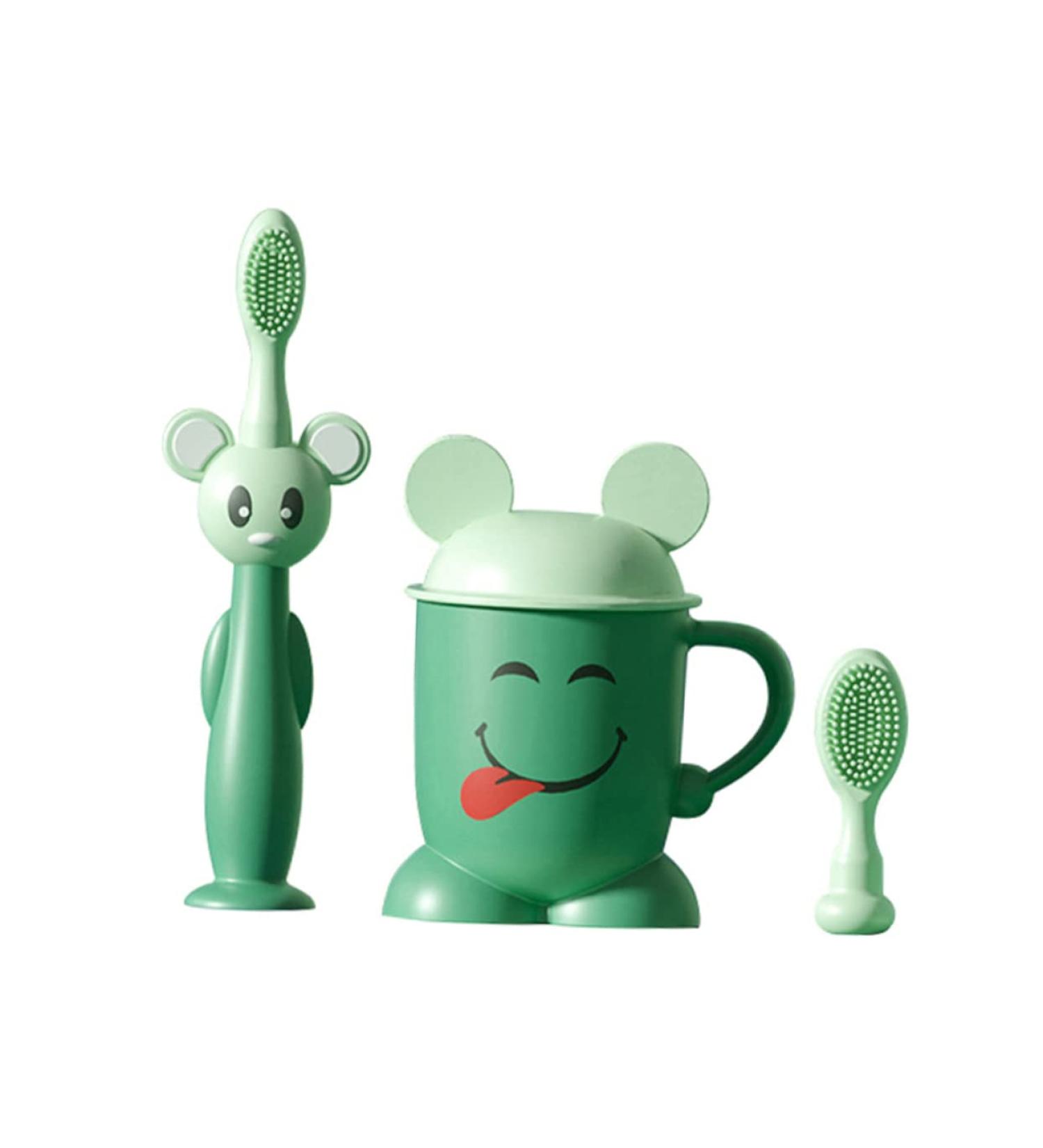 Frcolor Baby Toothbrush Set - Suction & Silicone Brushes for Infants & Toddlers | Safe & Effective Children's Dental Care - Buy Online on GoSupps.com