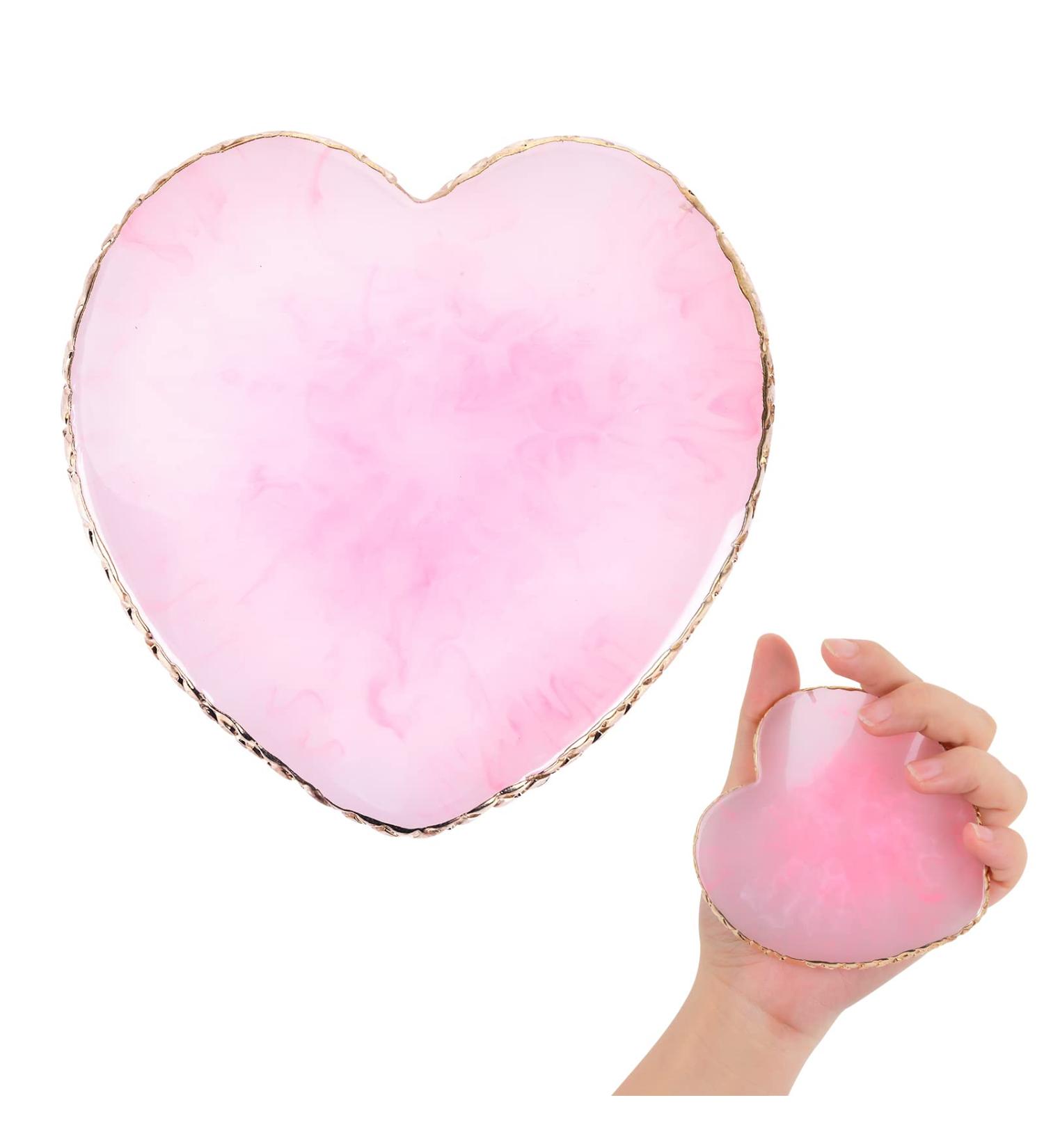 Shop Sibba Heart Nail Palette Art Resin - Golden Border Pink Manicure Tool Mixing Plate & Nail Polish Holder for DIY Nail Art - Buy Online on GoSupps.com