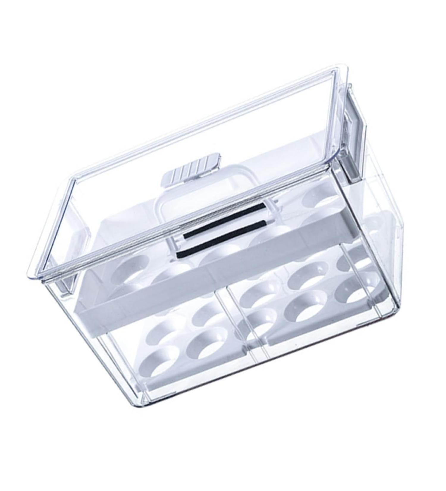 COLLBATH Kitchen Egg Holder 1pc Egg Storage Box Fridge Plastic Egg Cartons Refrigerator Egg Holder Double Layer Tray re-usable - Buy Online on GoSupps.com