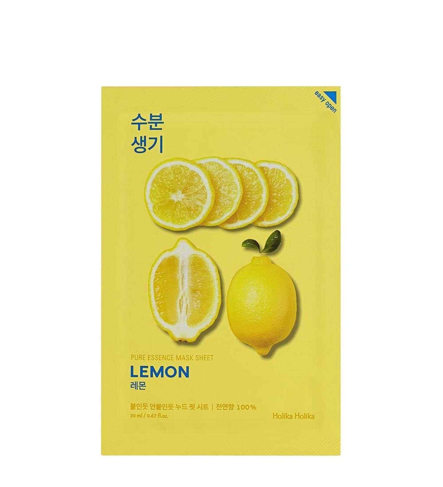 Pure Essence Lemon Mask Sheet - Hydrating Brightening Face Mask for Radiant Skin - Buy Online on GoSupps.com