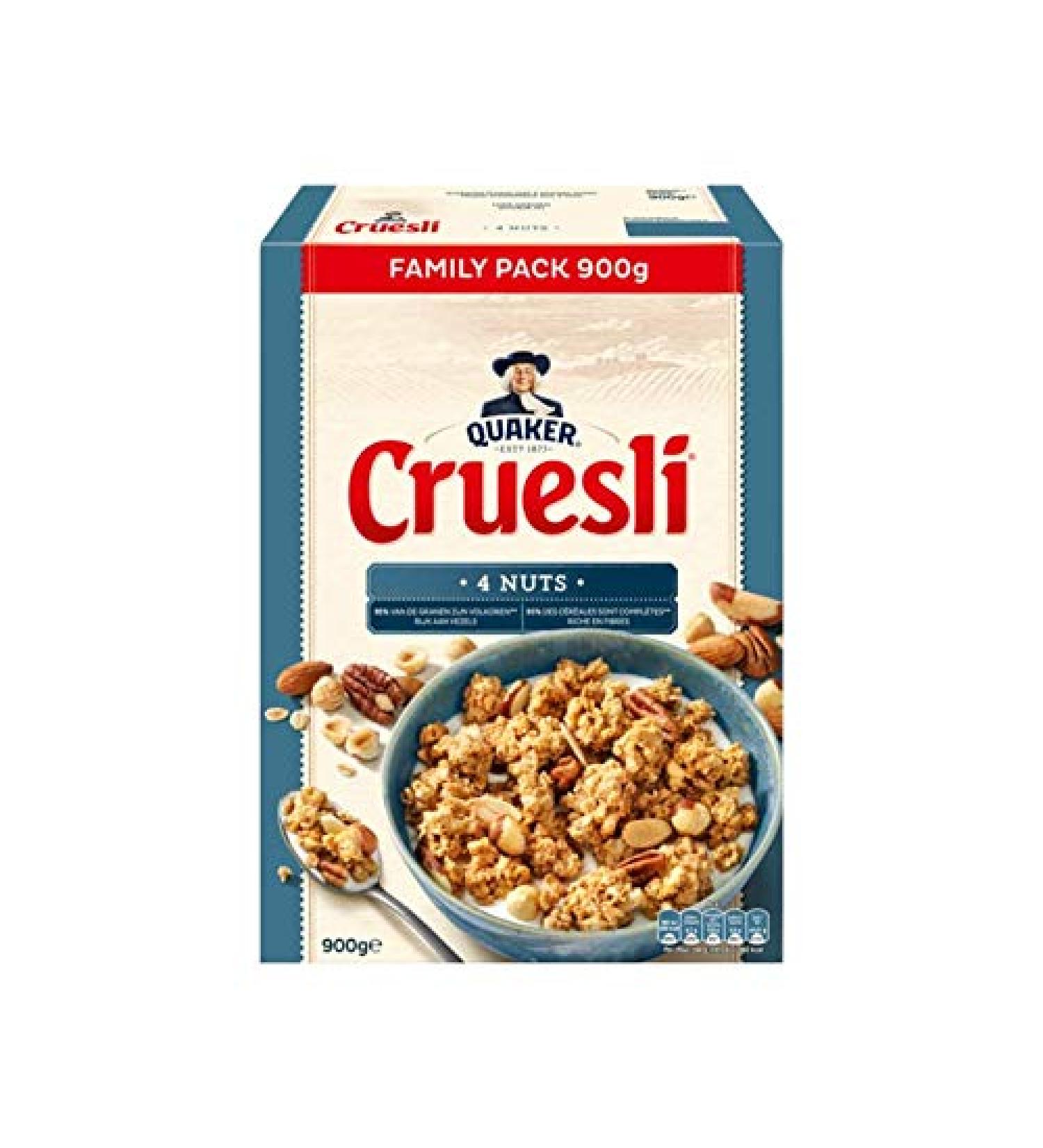 Quaker Muesli with nuts | Quaker | Cruesli with 4 nuts | Total weight 900 g