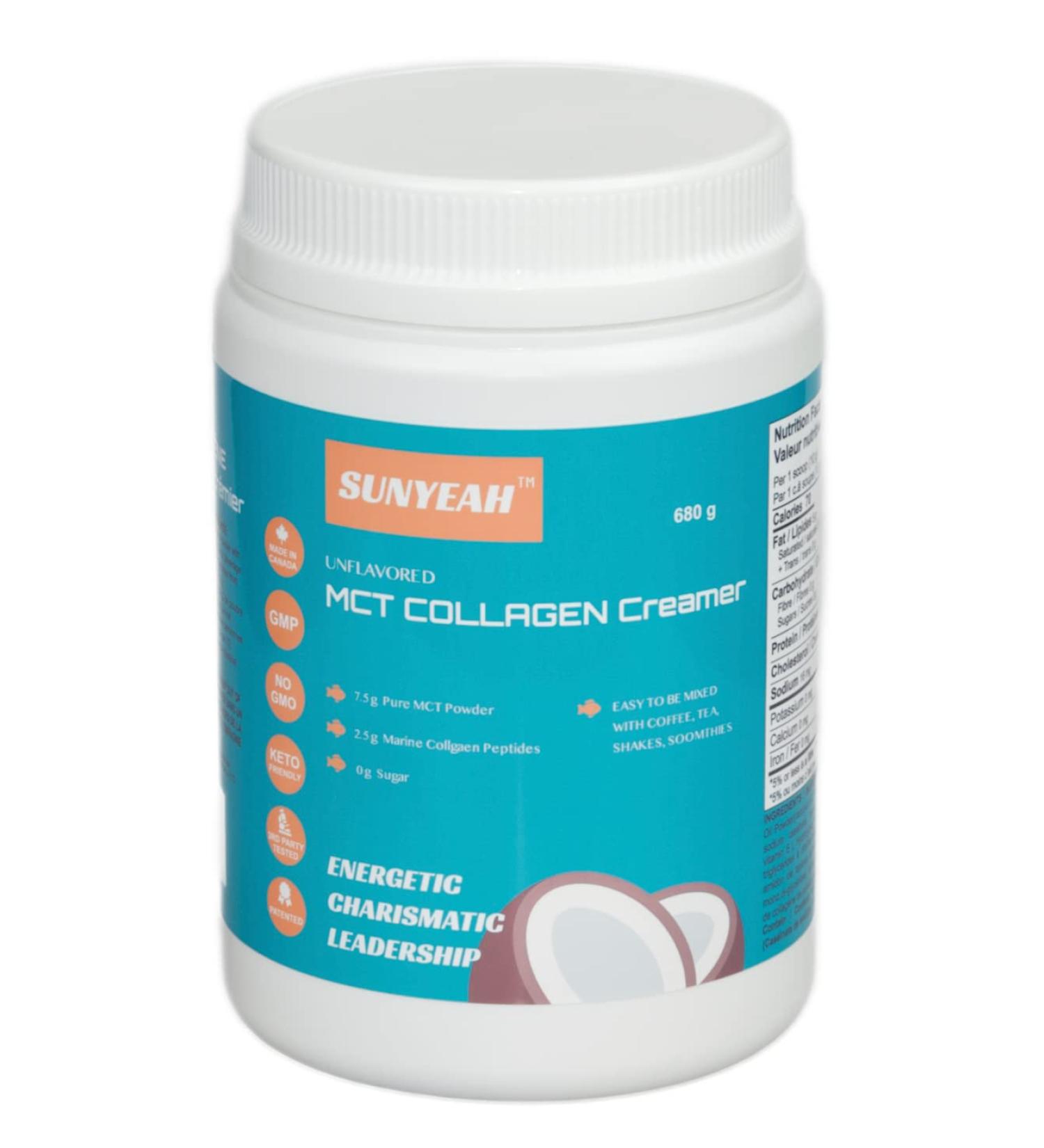 SUNYEAH MCT Collagen Coffee Creamer Powder Keto Collagen Creamer 68 Servings Sugar-Free Pure Coconut C8 C10 MCT Oil Powder mixed with Marine Collagen Peptides (Unflavored 680g) Unflavored 680 g (Pack of 1) - Buy Online on GoSupps.com