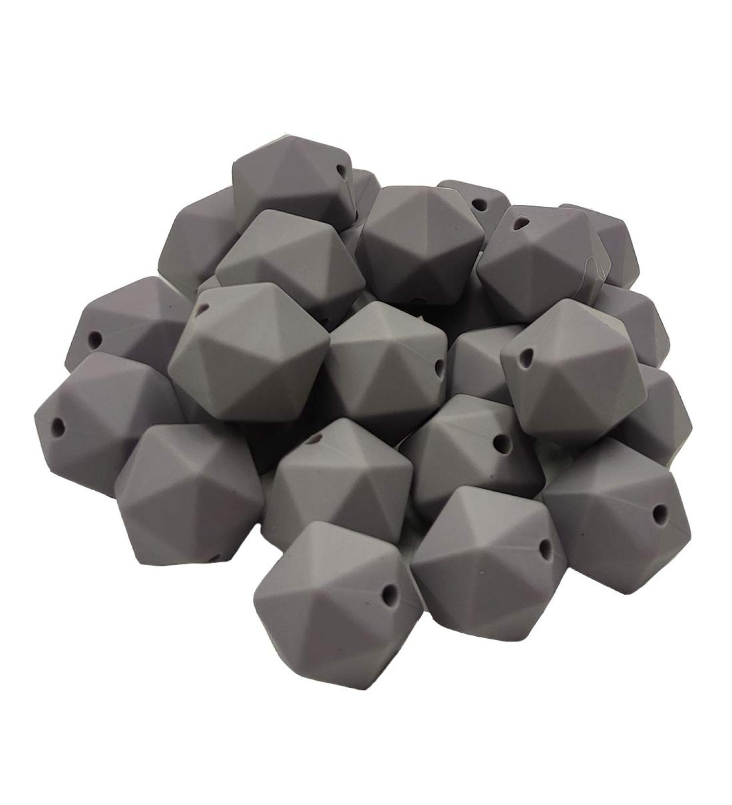 30pcs Light Gray 17mm Silicone Icosahedron Pearl Beads for Mom Necklace Making - Buy Online on GoSupps.com