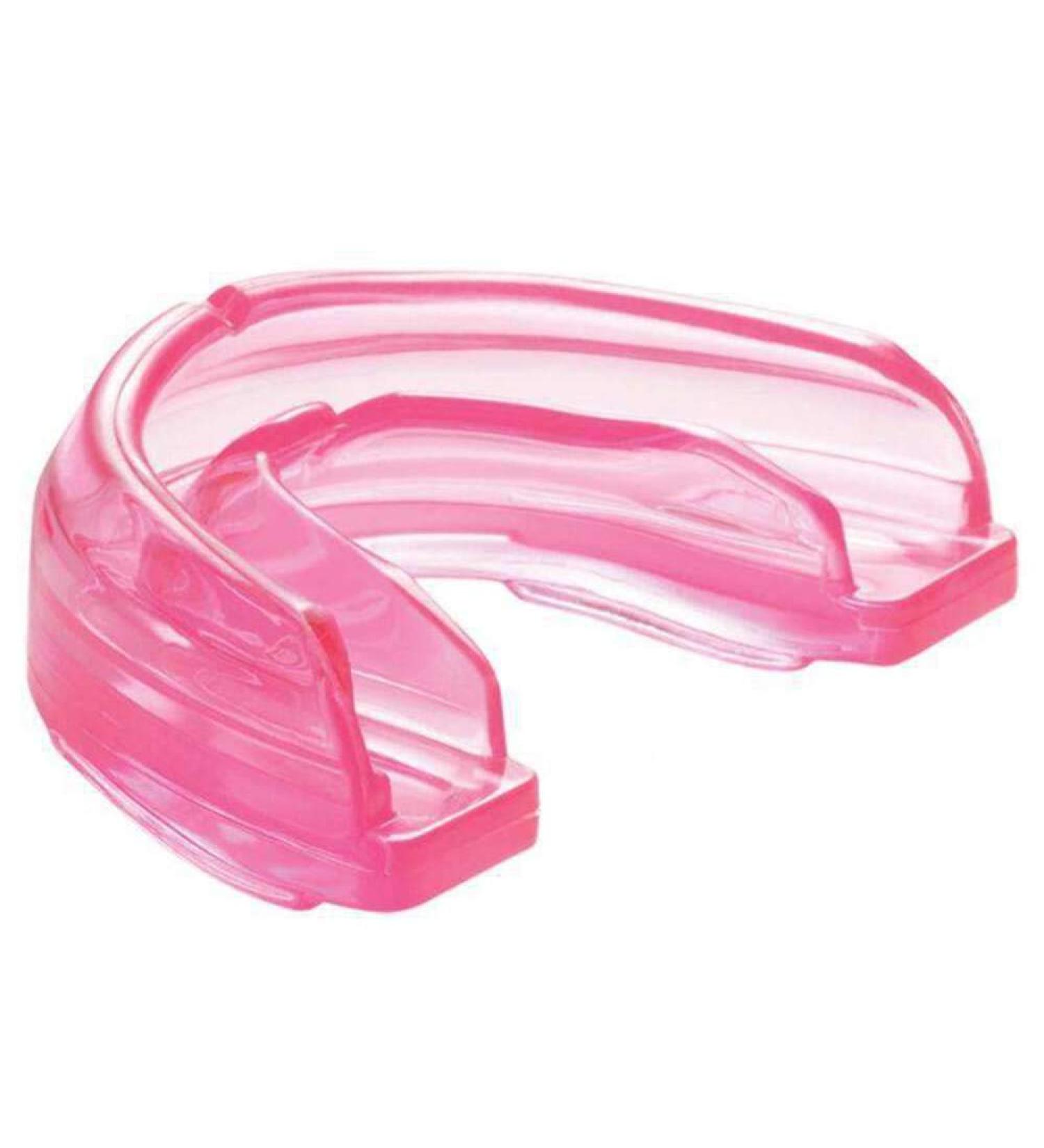 Shock Doctor - Mouth Protection for Braces - Double and simple - Medical silicone - fits your teeth - martial arts - MMA - Hockey - tooth protection adults single pink