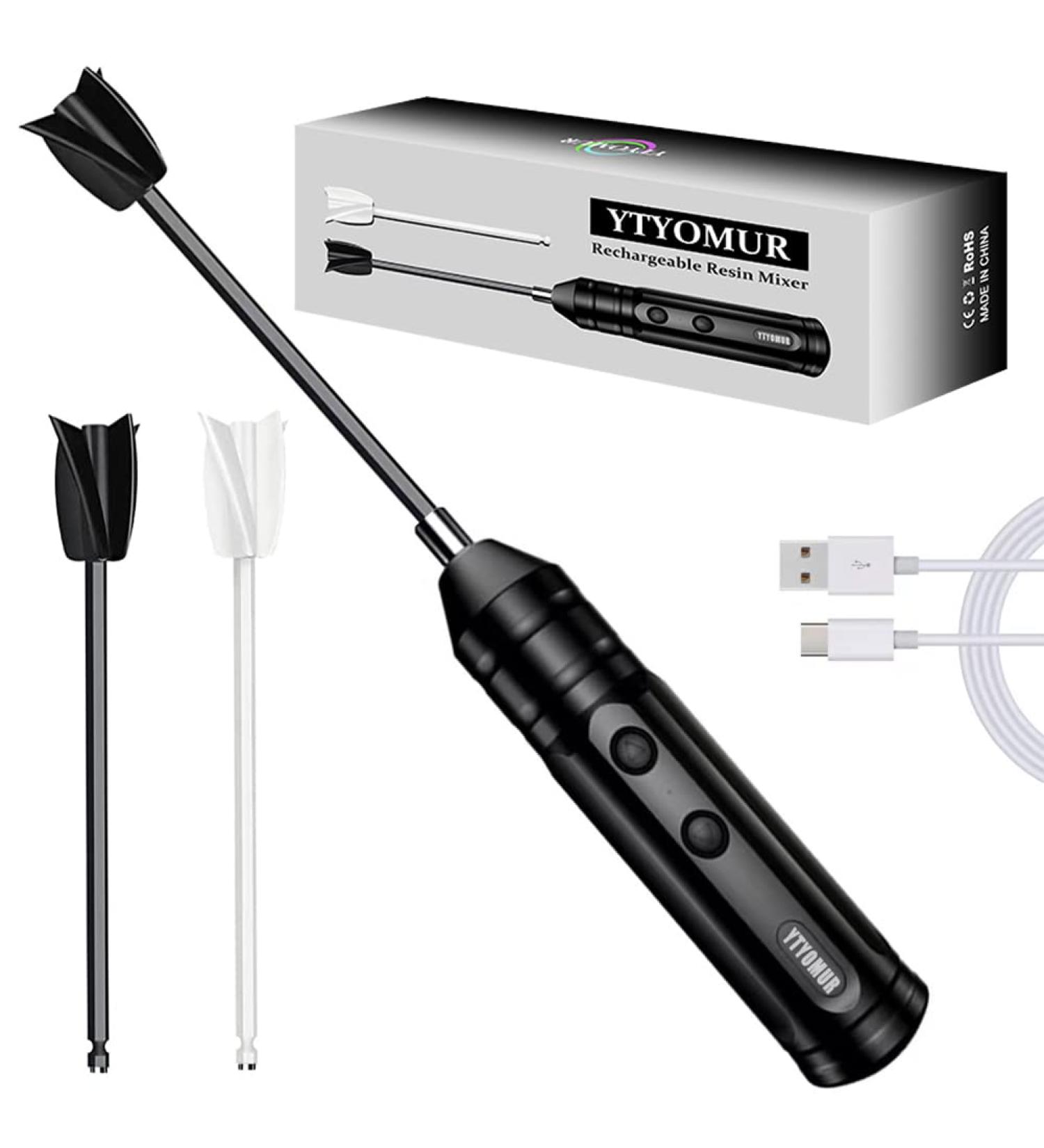 Rechargeable Epoxy Resin Mixer - 2 Paddles, Powerful Motor for Bubble-Free Mixing - Ideal for DIY Crafts, Tumblers, Jewelry Casting - Buy Online on GoSupps.com