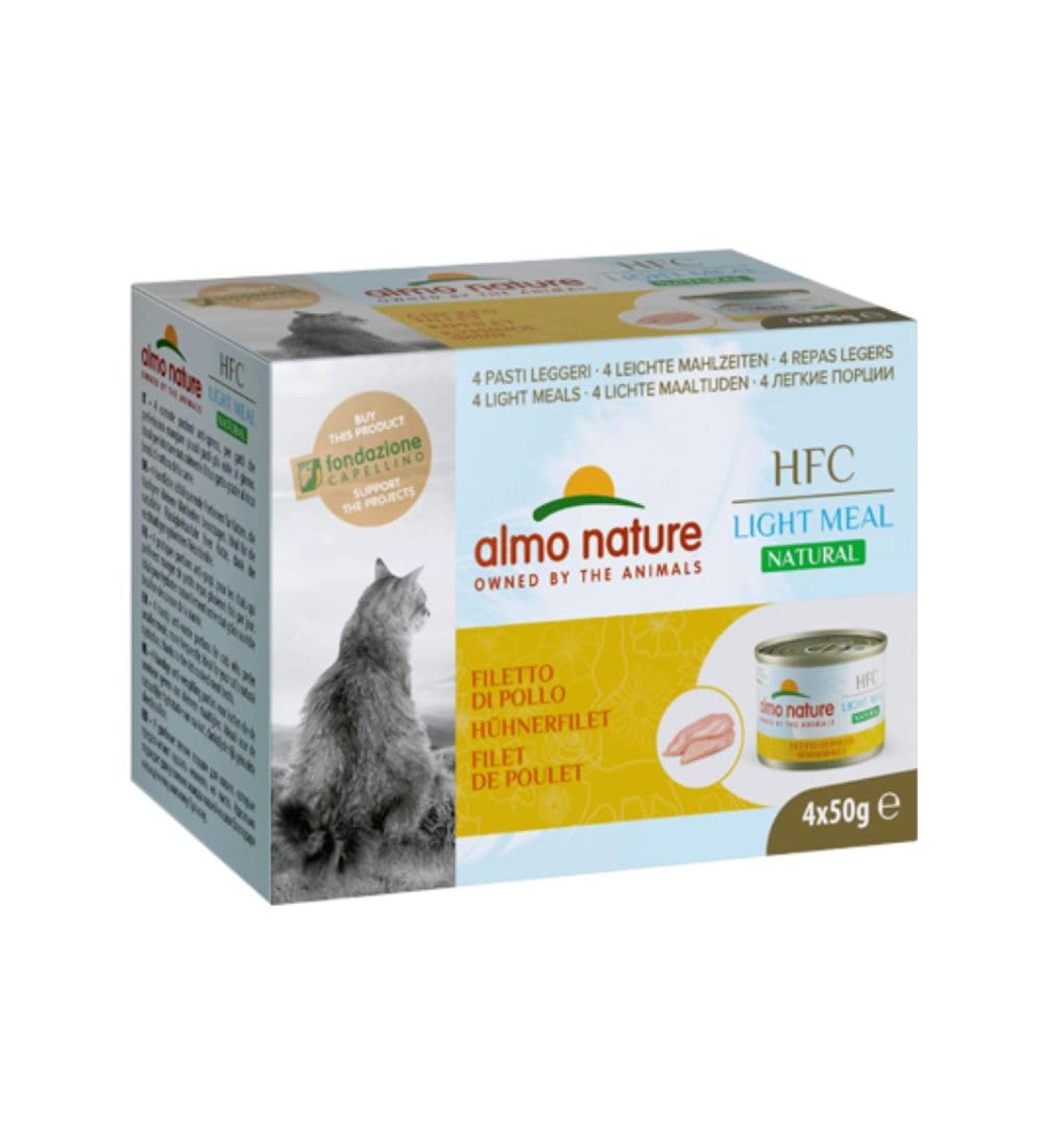 Almo Nature HFC Natural Light Meal Chicken Fillet - Wet Food for Adult Cats (4x50g) - Premium International Shipping - Buy Online on GoSupps.com