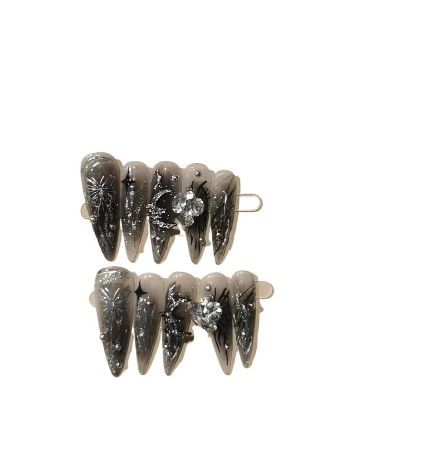 Handmade Wearing Nail Handdrawn Removable Nail Patch and Reusable False Nails(Size:L) 1 count (Pack of 1) - Buy Online on GoSupps.com