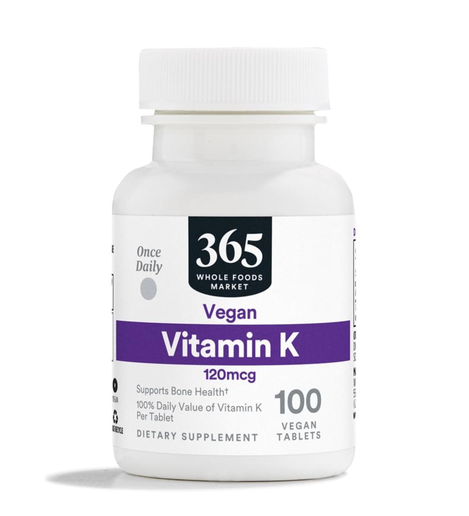 365 by Whole Foods Market Vitamin K 120 MCG 100 Tablets