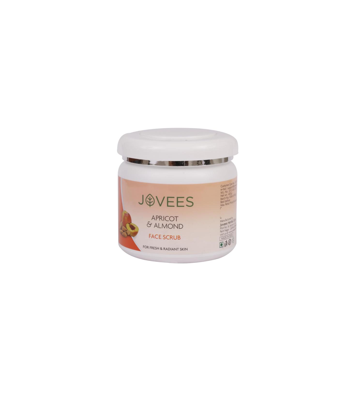 Jovees Facial Scrub - Apricot & Almond (400g) | Exfoliating Skin Care for All Skin Types | Buy Online for International Shipping - Buy Online on GoSupps.com
