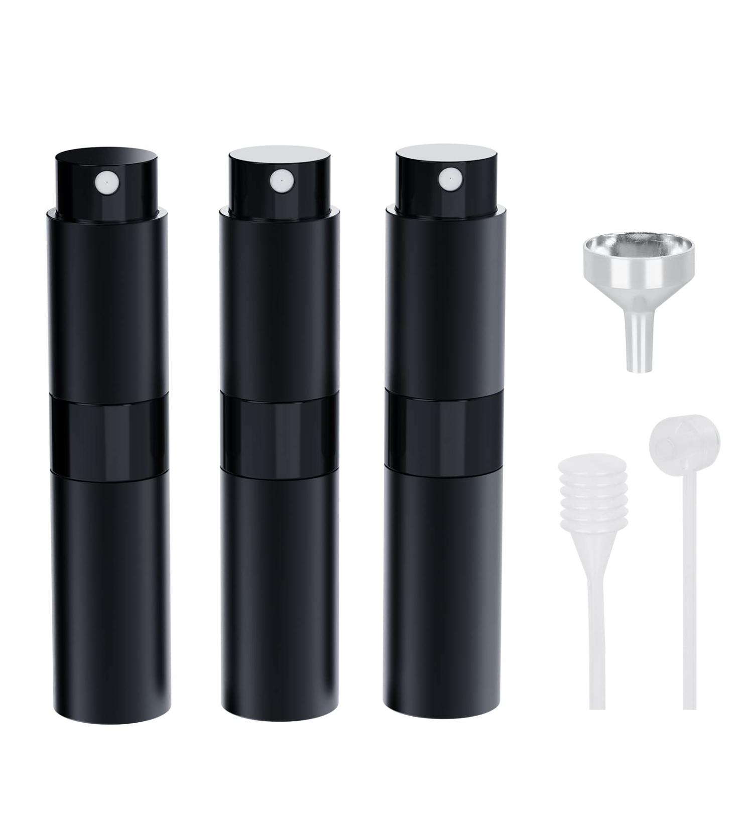 Darbermu 8ML Refillable Travel Perfume Atomiser Spray Bottle - Portable Mini Aftershave Atomiser for Vacation - Black - Buy Online on GoSupps.com