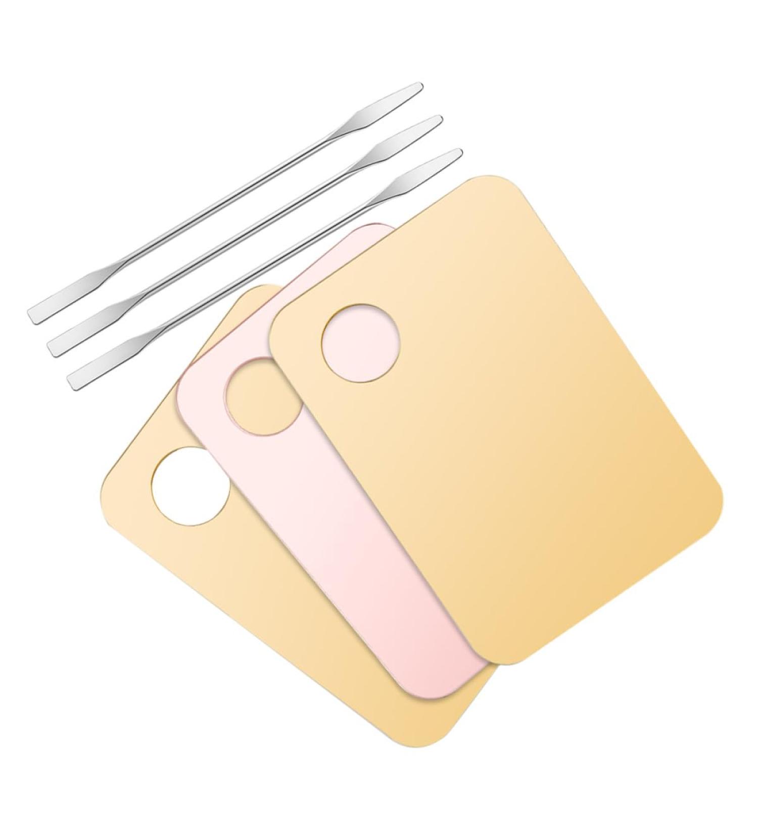 TOYANDONA 3 Palettes de Maquillage avec Spatules en Acier Inoxydable Plateaux de M lange en Acrylique Transparent Rose et Dor Ensemble 6 Pi ces pour Fond de Teint Fard Paupi res et - Buy Online on GoSupps.com