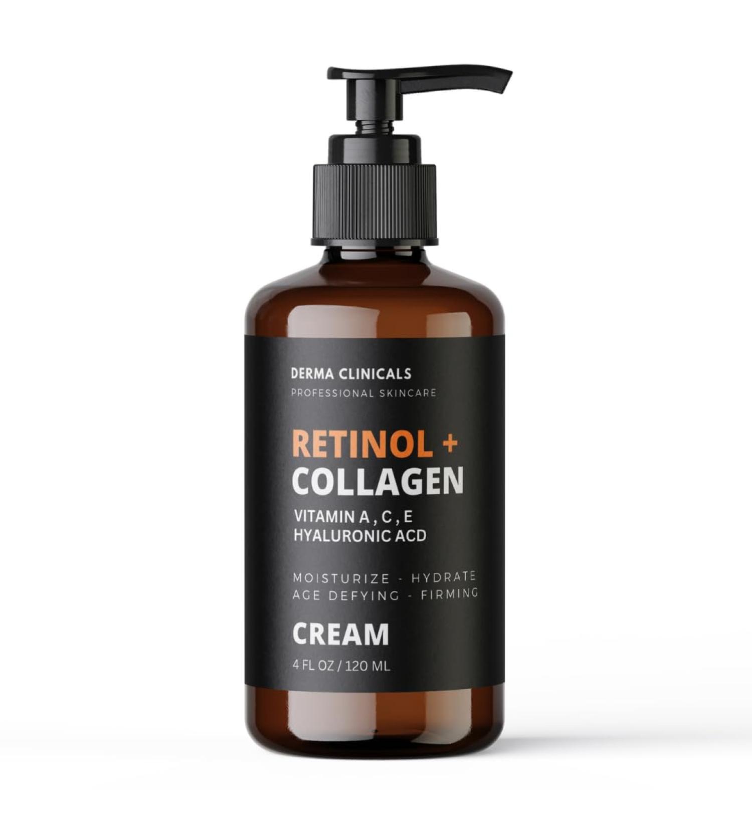 Retinol + Collagen Anti-Aging Face Cream - Hyaluronic Acid & Vitamin C | Day & Night Moisturizer - Firming Anti-Wrinkle Cream 4oz - Buy Online on GoSupps.com