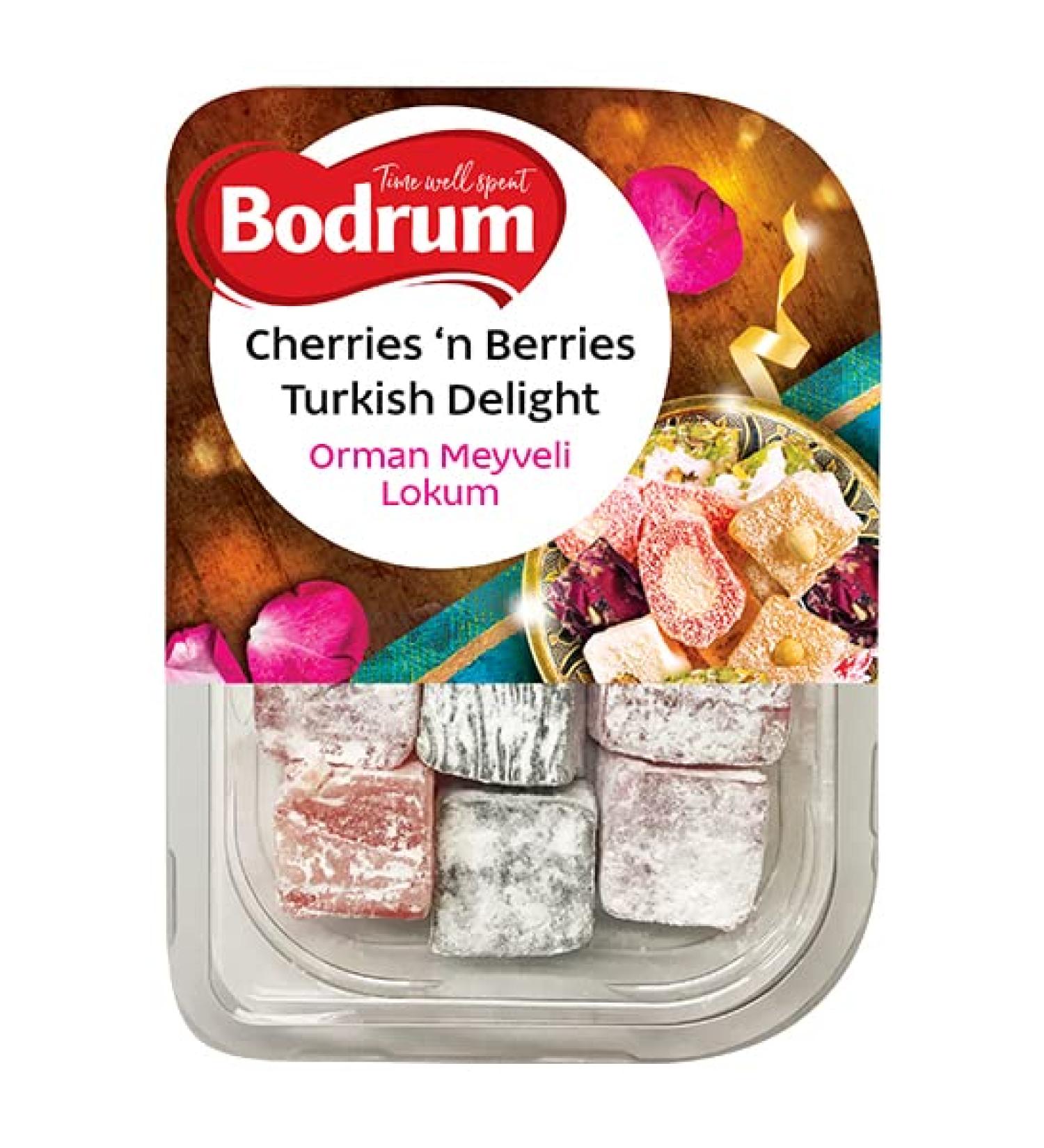 Bodrum Cherries n Berries Turkish Delight | 200G | Cherry Flavour | Cherry Delights | Desserts | Tasty | Ready to eat - Buy Online on GoSupps.com
