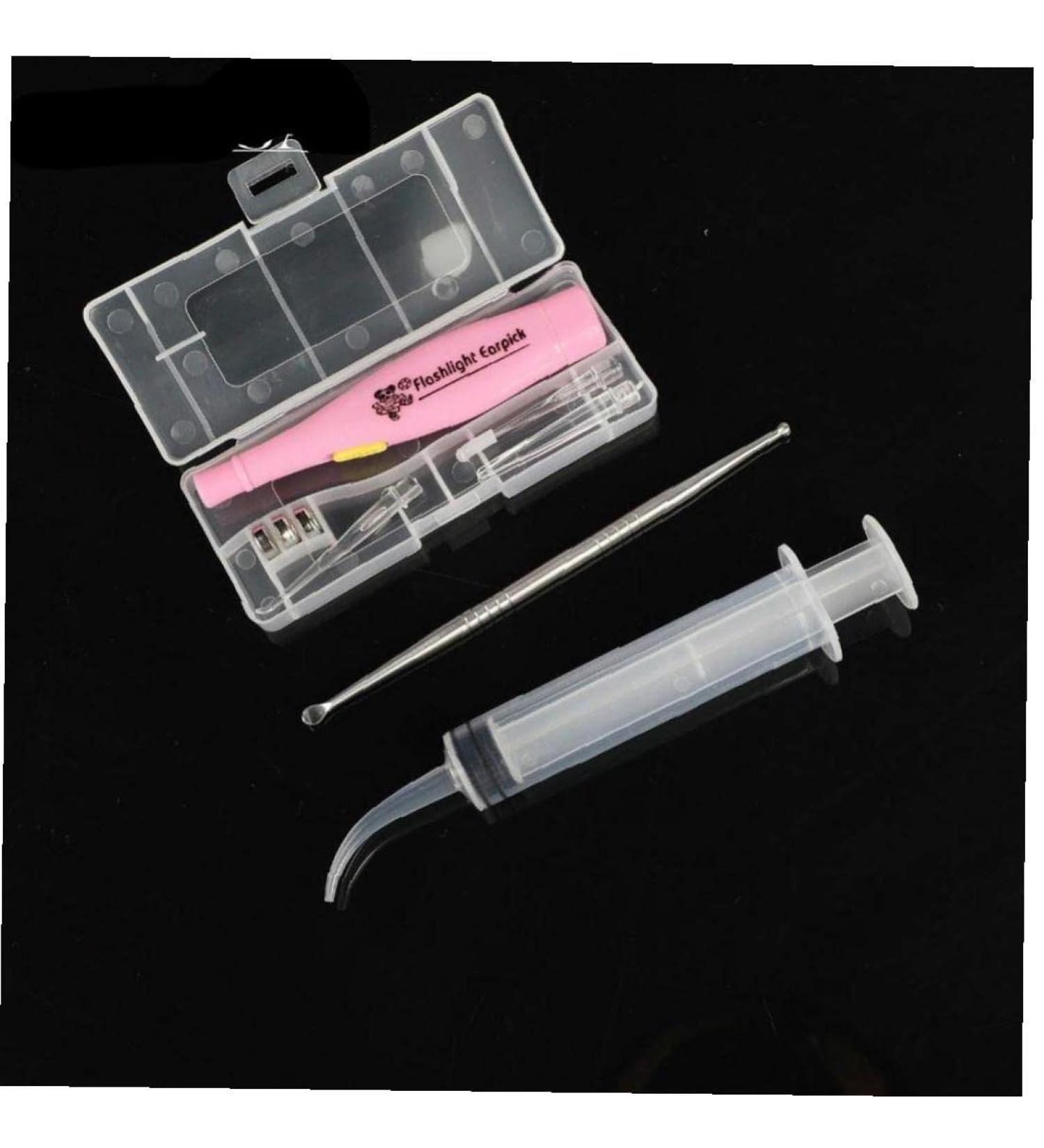 TOSSPER Tonsil Stone Remover & Ear Wax Removal Tool - Stainless Steel Ear Pick with 3 Tips & Irrigator Syringe for Effective Cleaning - Buy Online on GoSupps.com