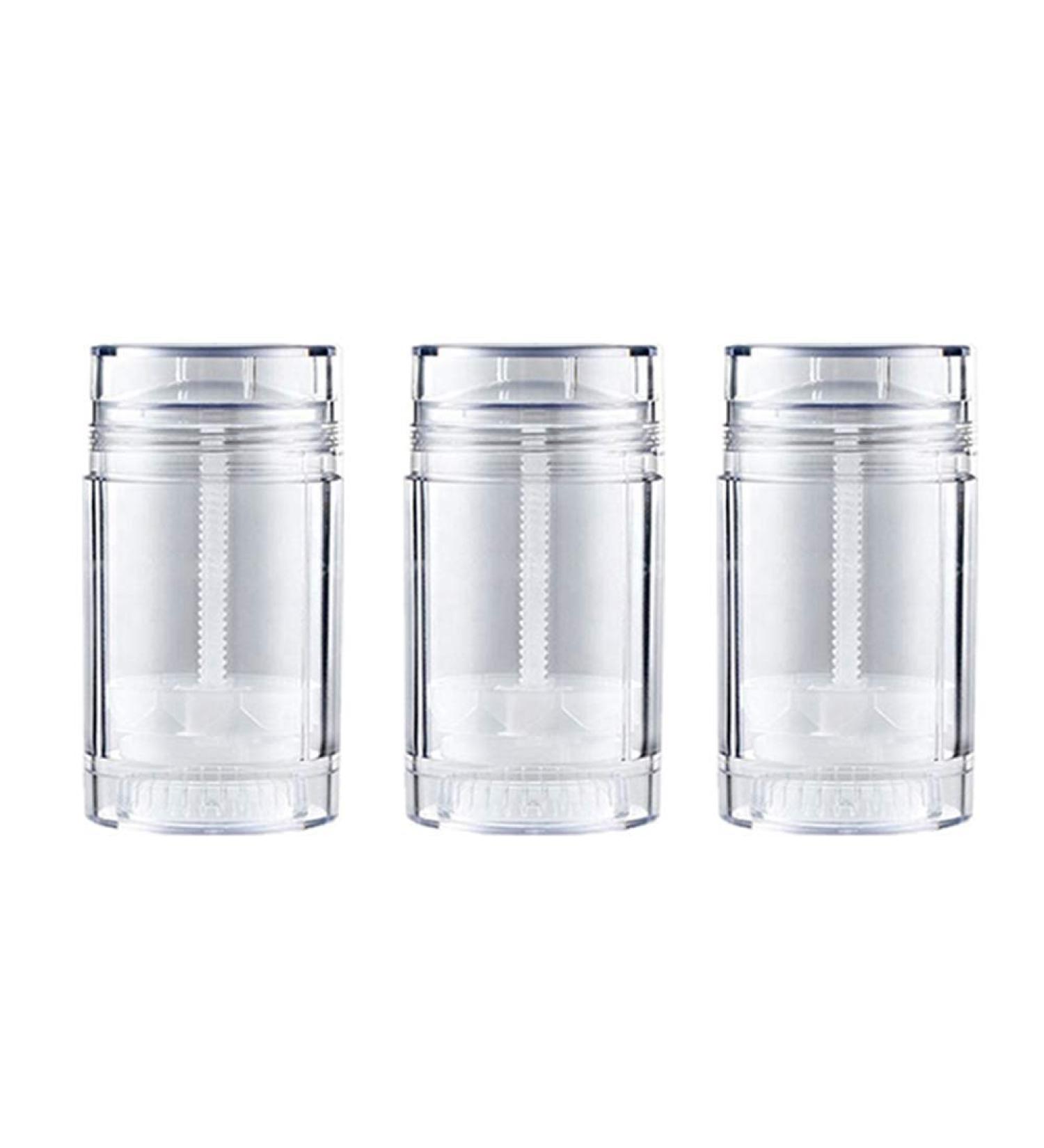 ConStore 3pcs Round Shape Bottom Filling Stick Deodorant Container Empty Reusable Deodorant Bottles Clear Twist Up Stick Tube (30ml) 3 Count (Pack of 1) - Buy Online on GoSupps.com