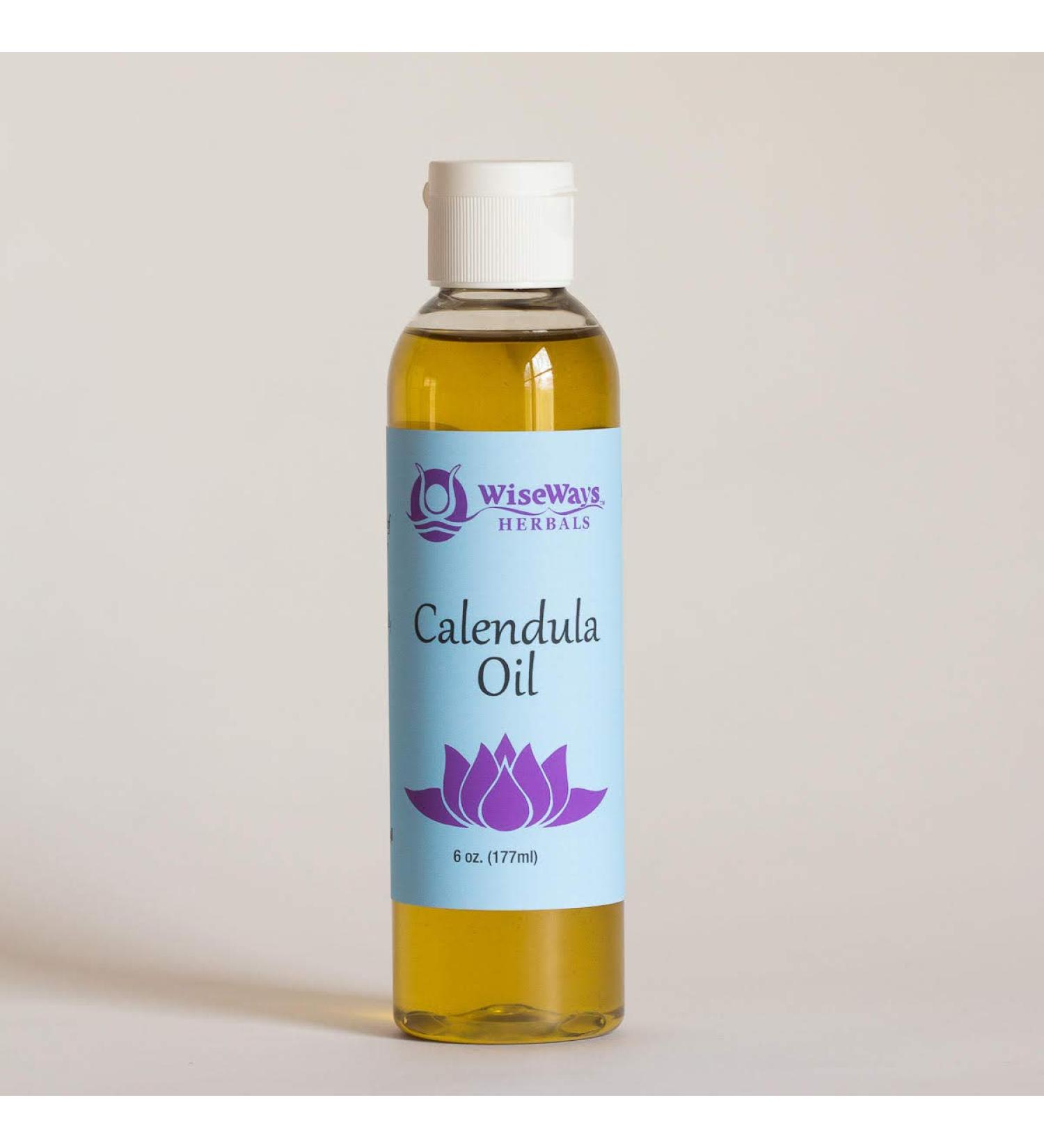 Wiseways Herbals Calendula Oil 6 Ounces Organic Natural Skin Care Oil for Sprains Bruises and Swellings