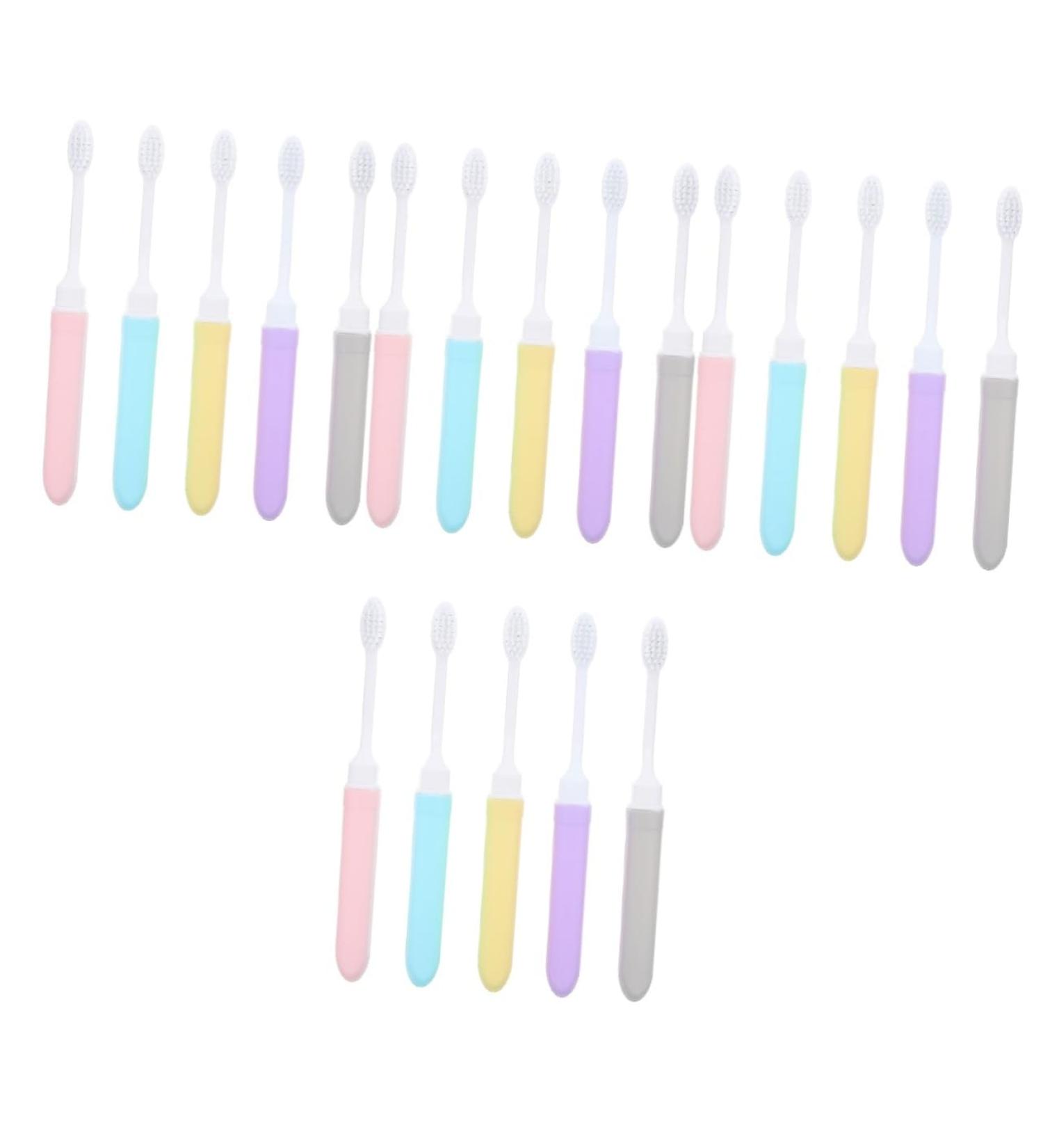 Minkissy 20 Pack Travel Toothbrush - Portable Folding Collapsible Toothbrushes for Adults - Macaron Travel Essentials - Buy Online on GoSupps.com