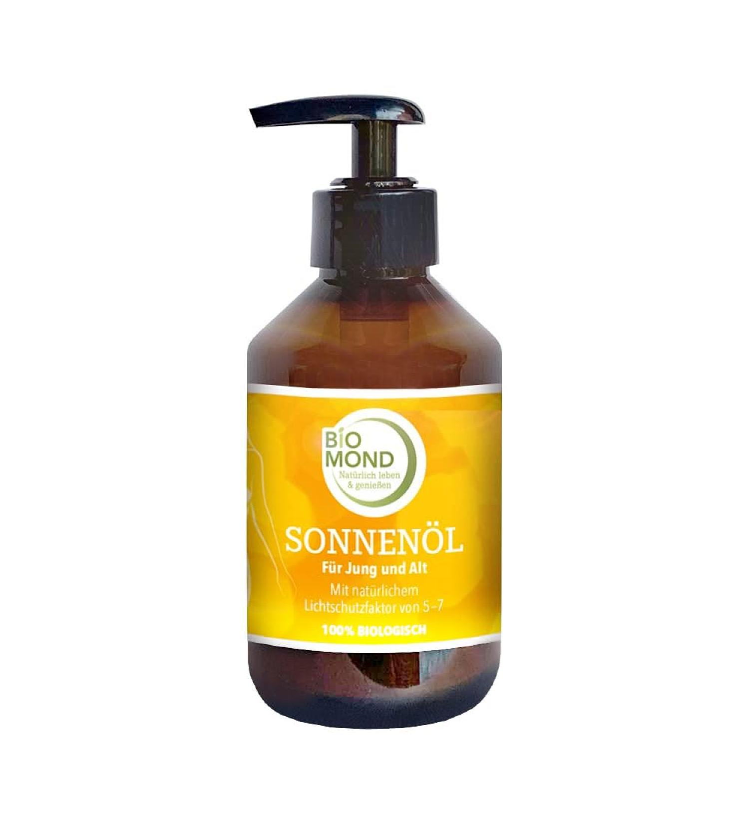 Organic Sun Oil - Sunoil Biomond 200ml | Natural Cosmetics & Sun Protection SPF 5-7 | 100% Natural No Nano Technology Paraben-Free - Buy Online on GoSupps.com