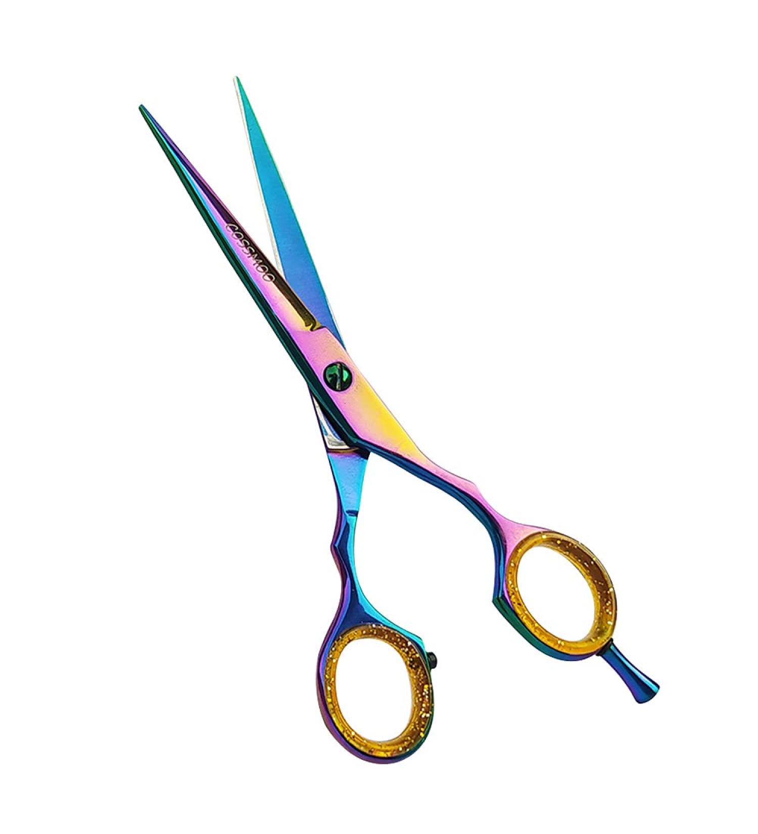 Hairdressing Scissors - Multicolor Hair Scissors Stainless Steel Barber Scissors and Razor Blade Hairdressers Scissors UK for Salons Barbers Women - Buy Online on GoSupps.com