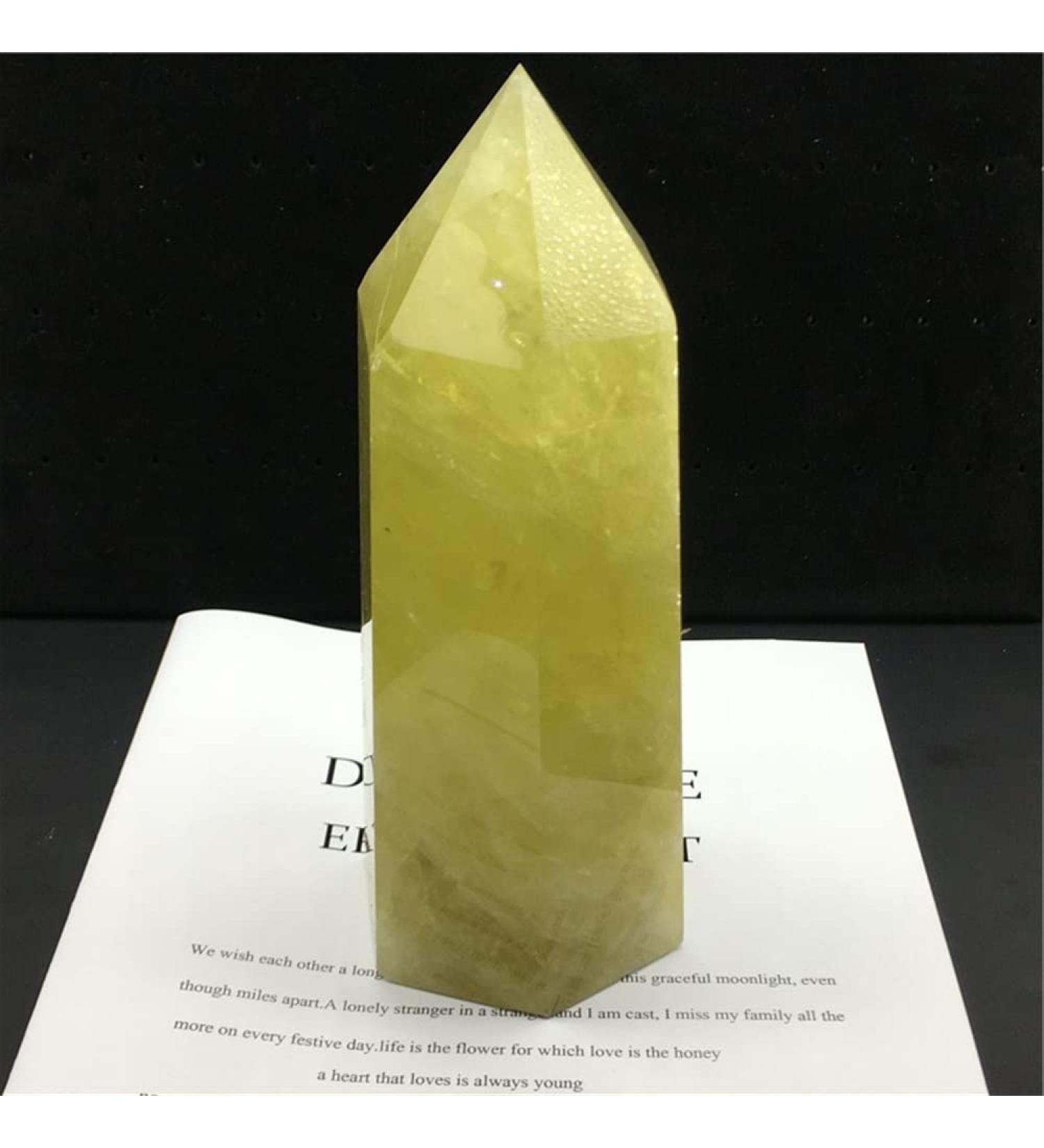 Meditation Gift 1PCS Natural Yellow Water Crystal Column Original Stone Hexagon Single tip Office Meditation (Size : 6-7cm) - Buy Online on GoSupps.com