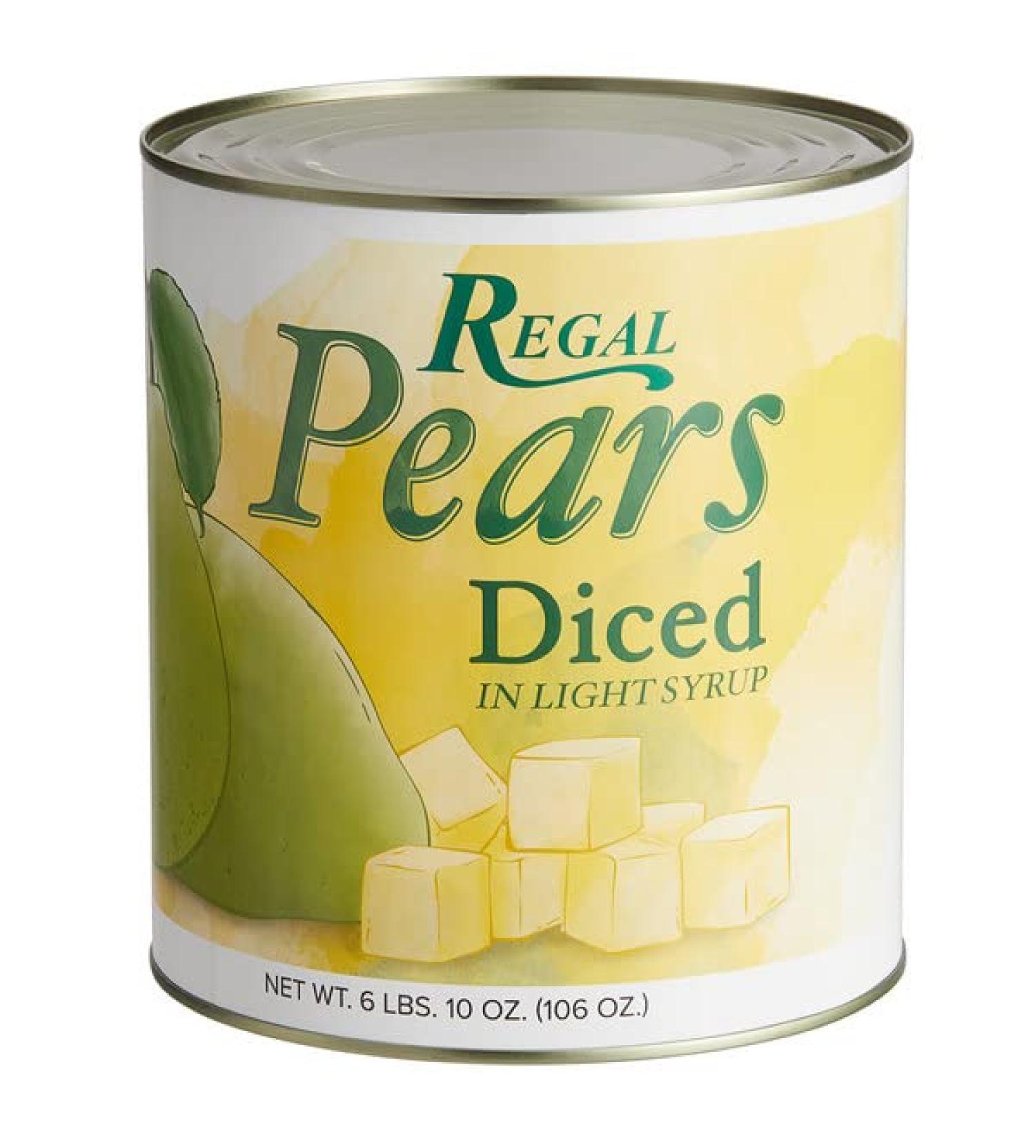 Diced Pears in Light Syrup 106 oz. #10 Can