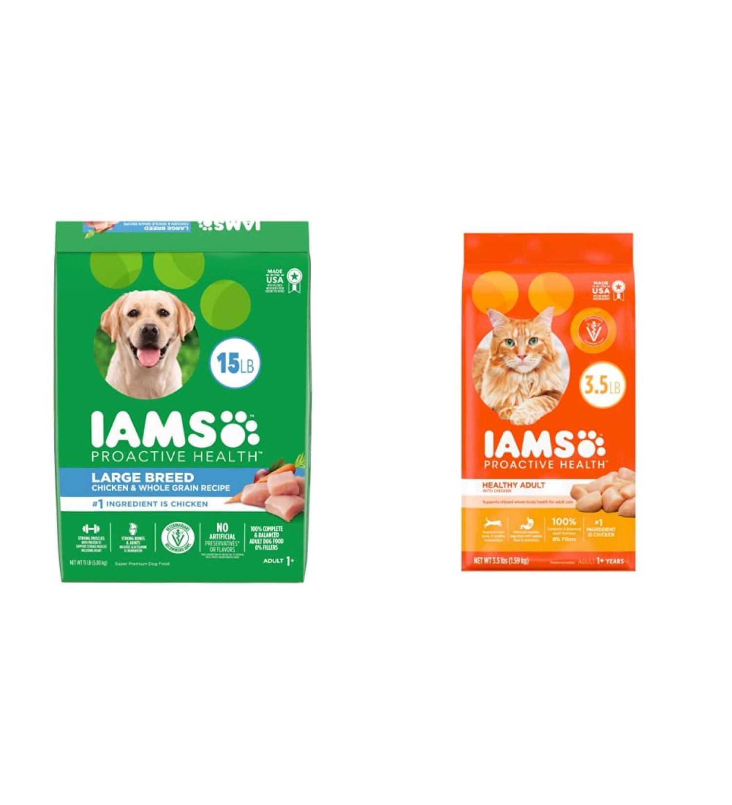 IAMS Proactive Health Dog Food and Dry Cat Food Bundle Dog Food + Cat Food 3.5 lb. 6.80 kg (Pack of 1) - Buy Online on GoSupps.com