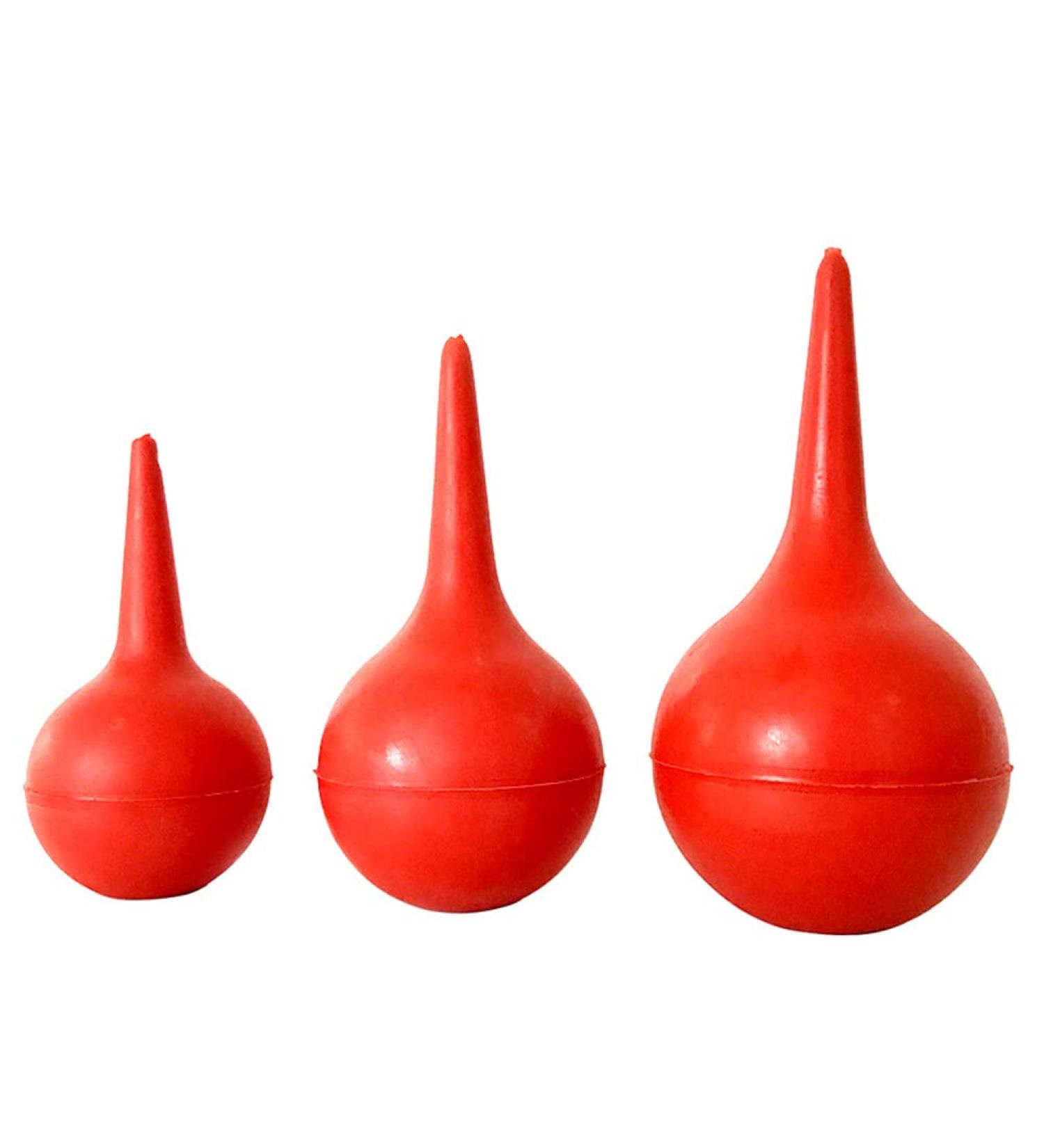 3pcs Red Rubber Ear Washing Squeeze Bulb Set - 30ml, 60ml, 90ml | Laboratory Ear Syringe Tool - Buy Online on GoSupps.com