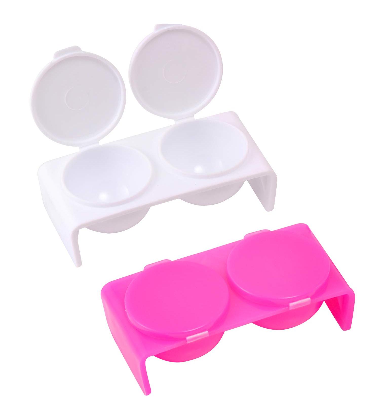 Geviro 2 Pieces Double Cup Plastics Nail Art Cup Bowl Soaking Dappen Dish Cup for Nail Art Acrylic Powder Nail Art Tools - Buy Online on GoSupps.com