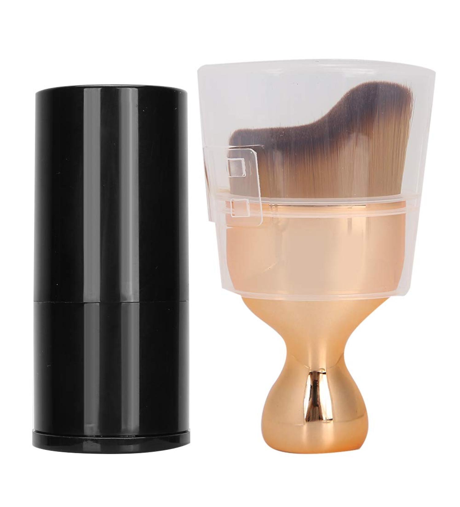 Curved Basic & Retractable Kabuki Blush Brush Set - 2-Part Soft Makeup Tool for Powder Concealer Eyeshadow & Blush | International Shipping Available - Buy Online on GoSupps.com