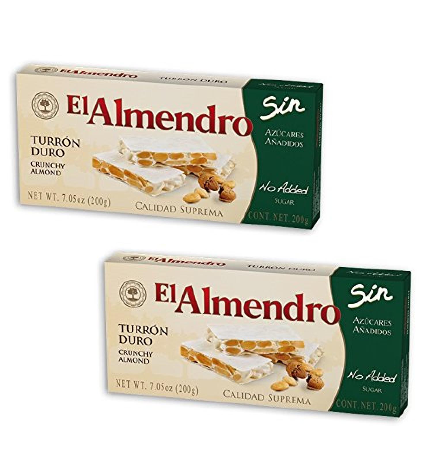 El Almendro El Almendro - Pack includes 2 Hard Nougat without added sugar - 200g Supreme Quality