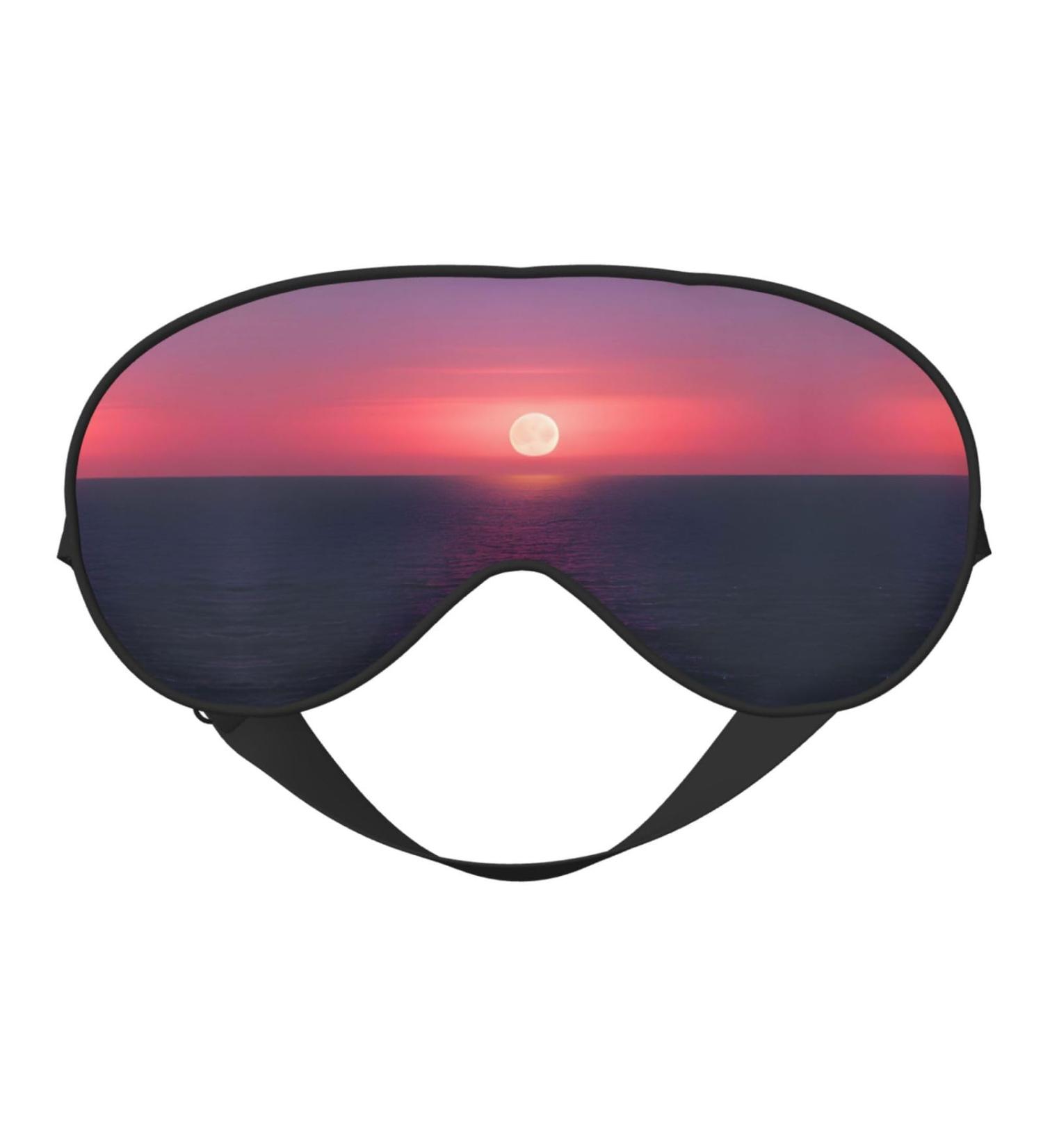 Bright Moon at Sea Double-Sided Eye Mask - Soft Light Blocking Hippie Print for Enhanced Sleep Quality | International Shipping Available - Buy Online on GoSupps.com