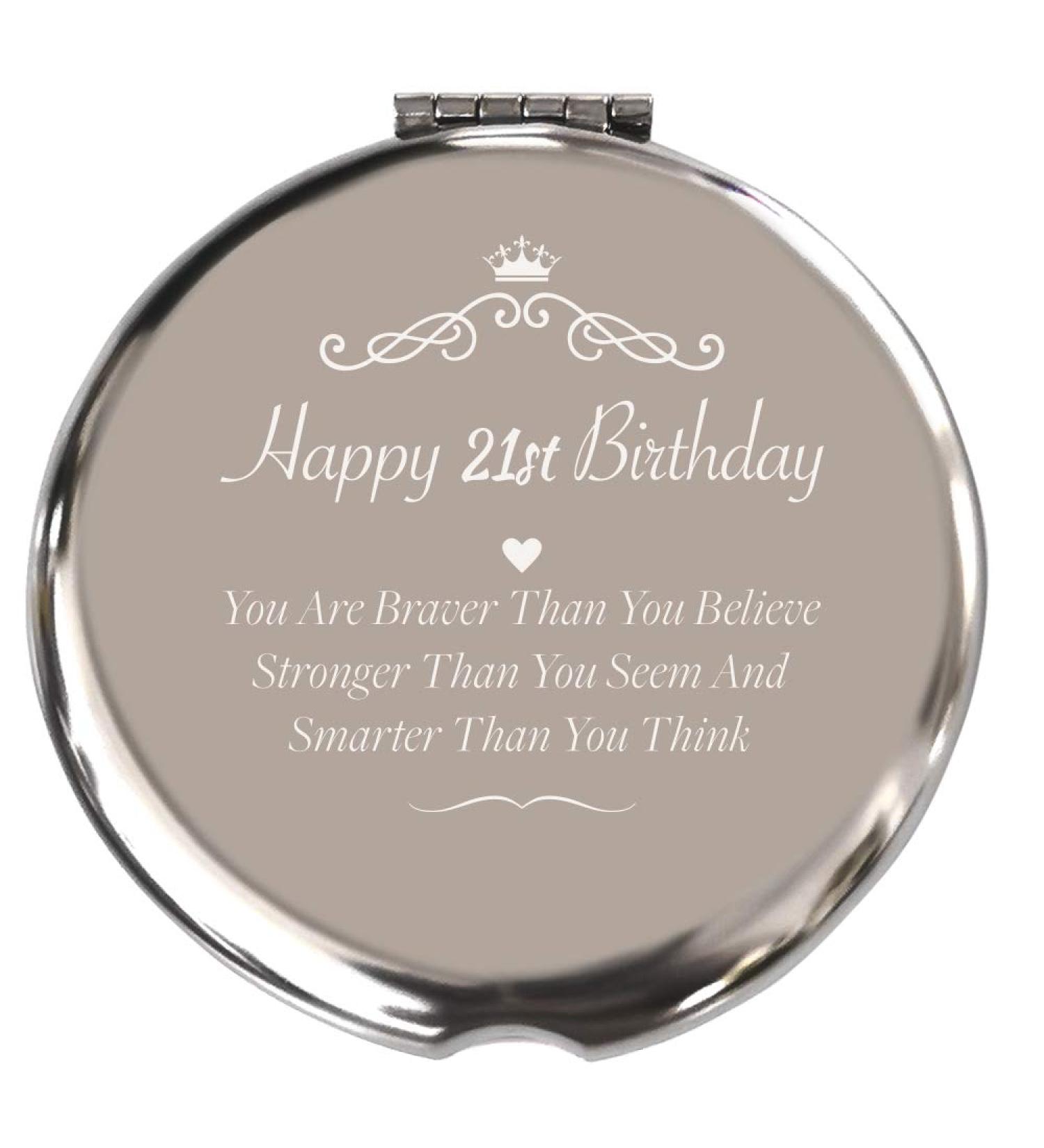 Blue Leaves 21st Birthday Gifts for Girls - Stainless Steel Mirror for Bestie, Sister, Daughter, BFF, Niece - Buy Online on GoSupps.com