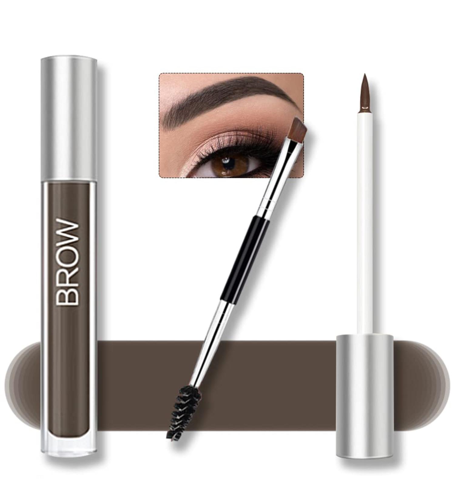 Waterproof Eyebrow Gel - Long Lasting Highly Tinted Liquid Eye Brow Makeup (Black Brown) - Buy Online on GoSupps.com