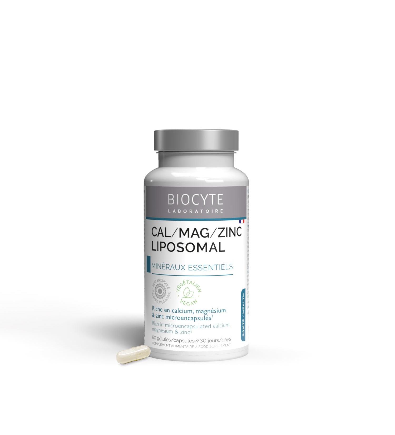 BIOCYTE Cal/Mag/Zinc Liposomal - Mineral Based Food Supplement - Calcium Magnesium and Zinc Liposomed - 60 Capsules - 30 Day Program - Buy Online on GoSupps.com