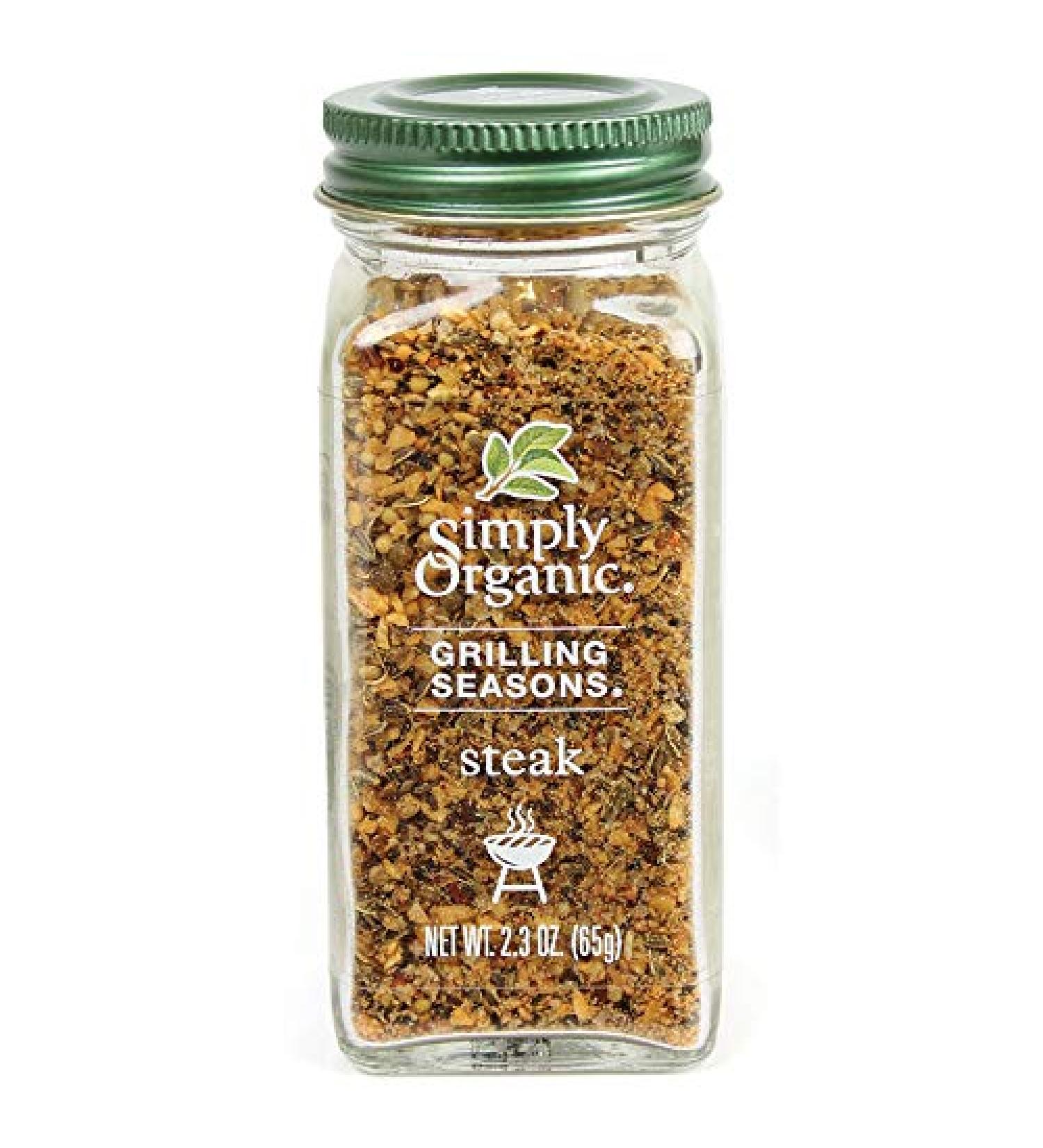 Simply Organic Grilling Seasons Steak - 2.3 oz (65 g) | Best Organic Spice Blend for Perfect Grilled Steaks - Buy Online on GoSupps.com