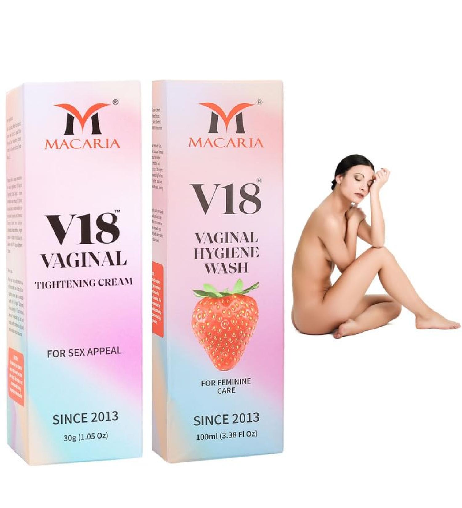 MACARIA V18 Virgin Vaginal Tightening Cream Gel & V Part Wash | Intimate Hygiene Solution for Women - Buy Online on GoSupps.com