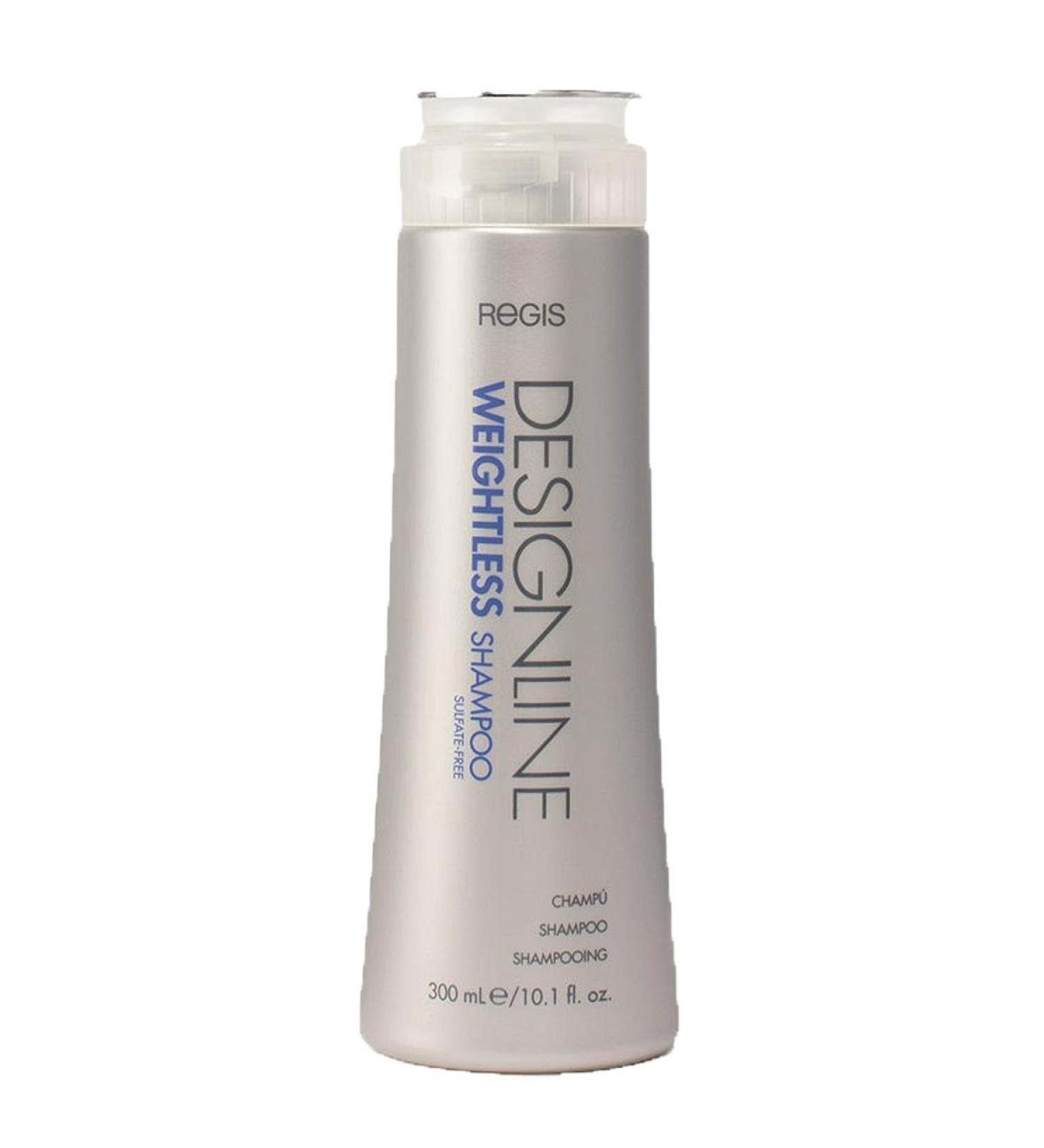 Weightless Shampoo 10.1 oz - Regis DESIGNLINE - Sulfate Free and Color Safe Shampoo with Oils for Enhanced Shine. Body and Heat Protection