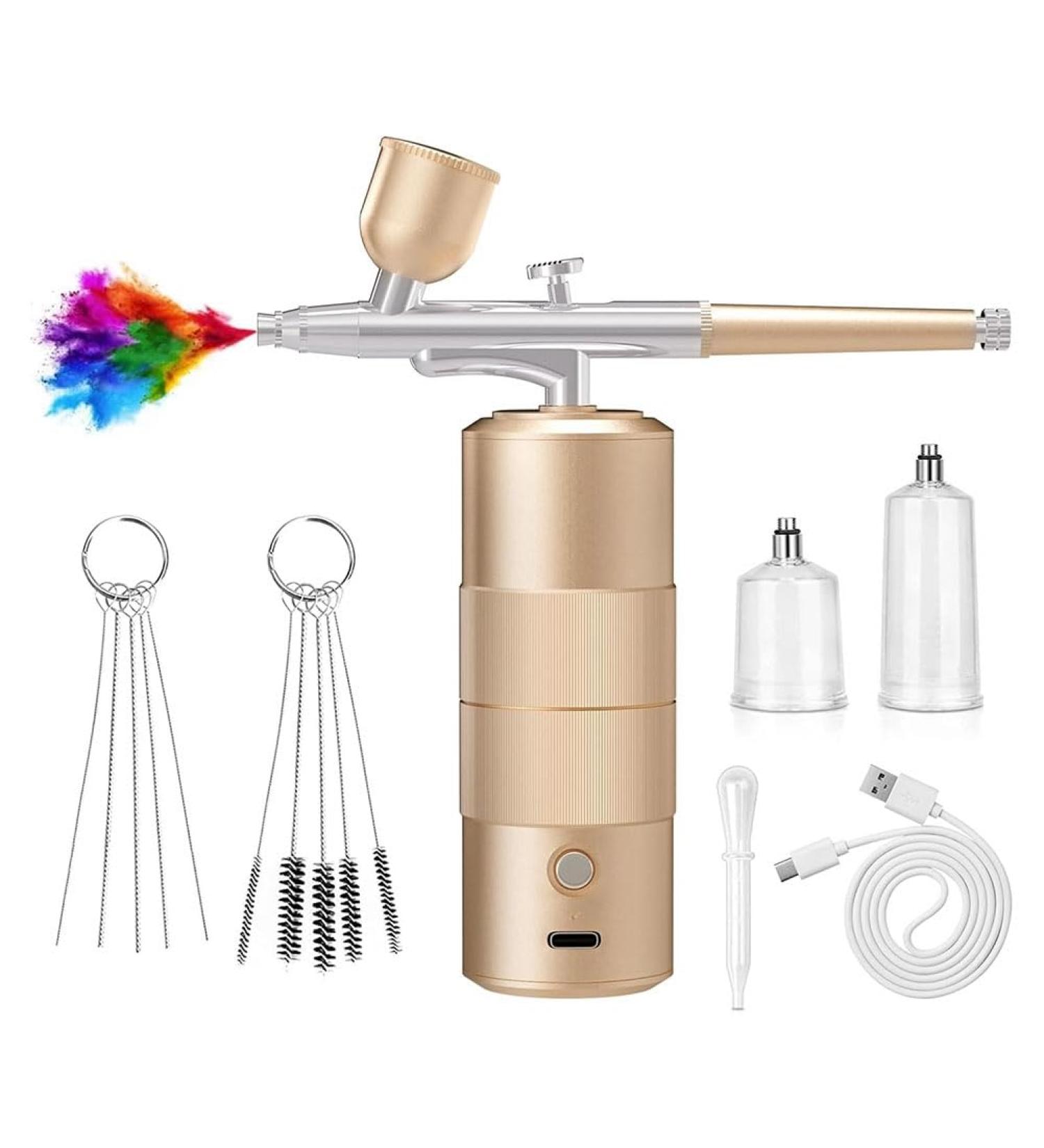 Kecung Airbrush Kit with Compressor High Pressure AirBrush Set with 0.3mm Nozzle Airbrush for Nails Makeup Easy Install Easy to Use Gold - Buy Online on GoSupps.com