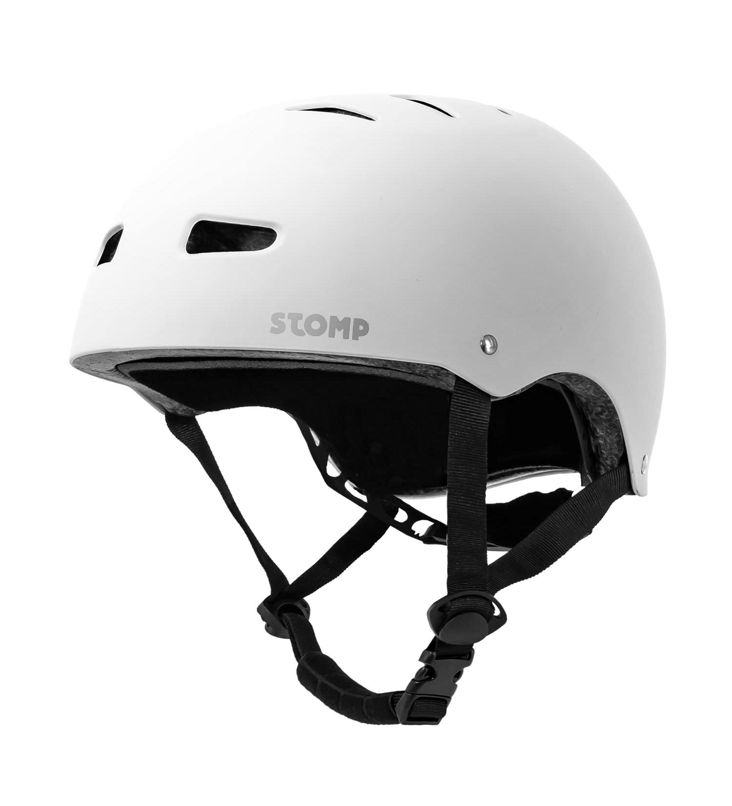 STOMP Skateboard Helmet - Removable Liners, Ventilation, Multi-Sport for Youth & Adults Medium Matte White - Buy Online on GoSupps.com
