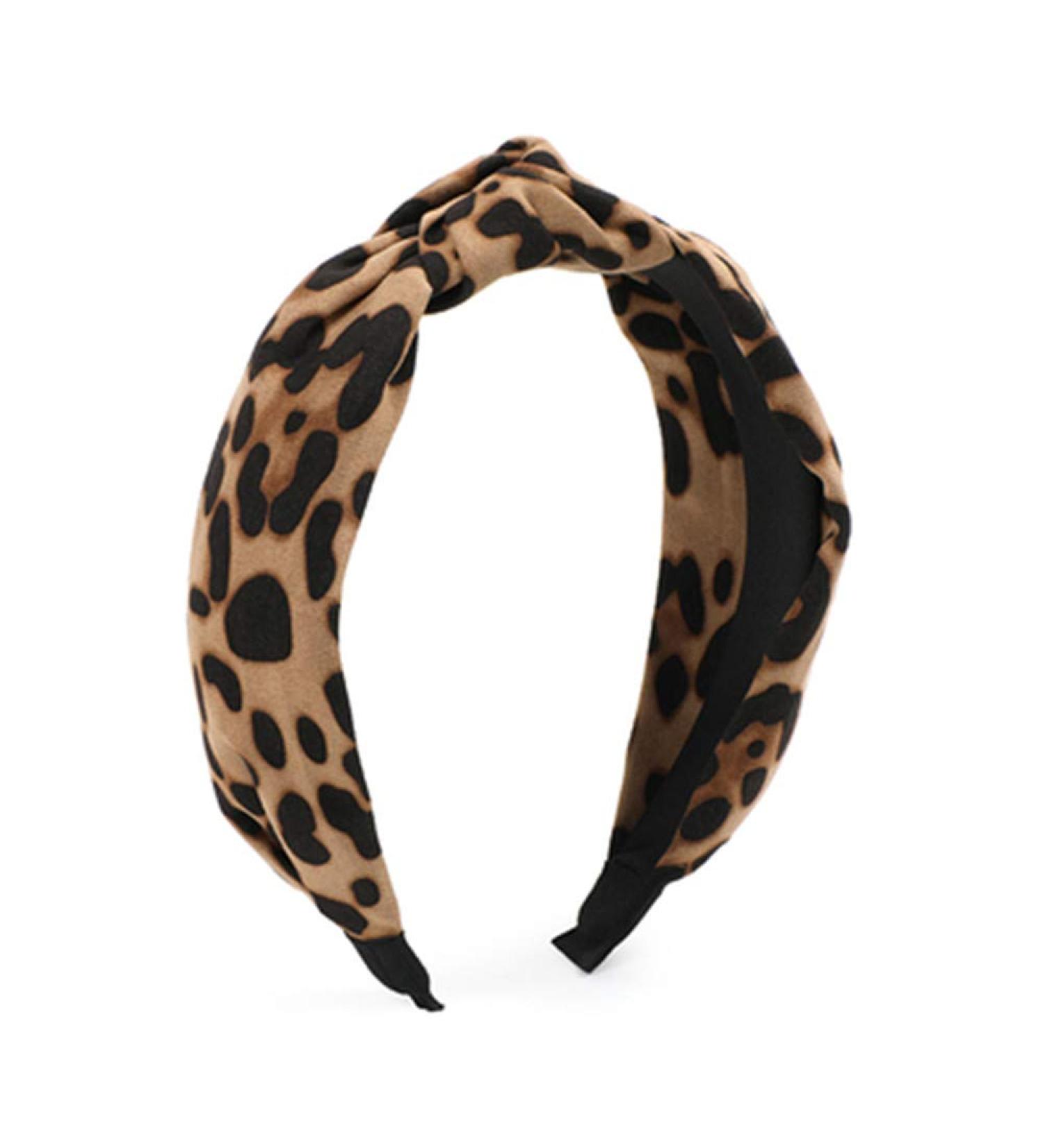 Leopard Print Headband for Women & Girls - Wide Knotted Bow Hair Accessories - Buy Online on GoSupps.com