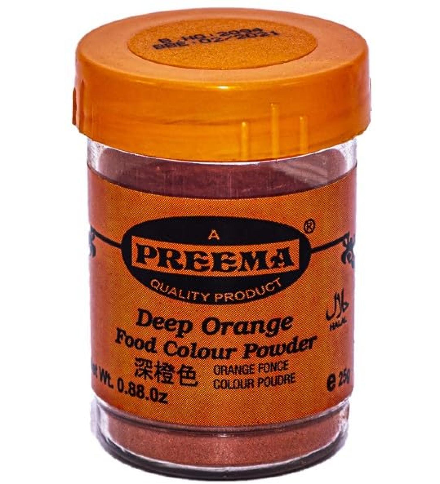Preema | Deep Orange Food Colour Powder 12X25g | Create Color full Cake & Icing | Premium Quality Bright Colour Powder