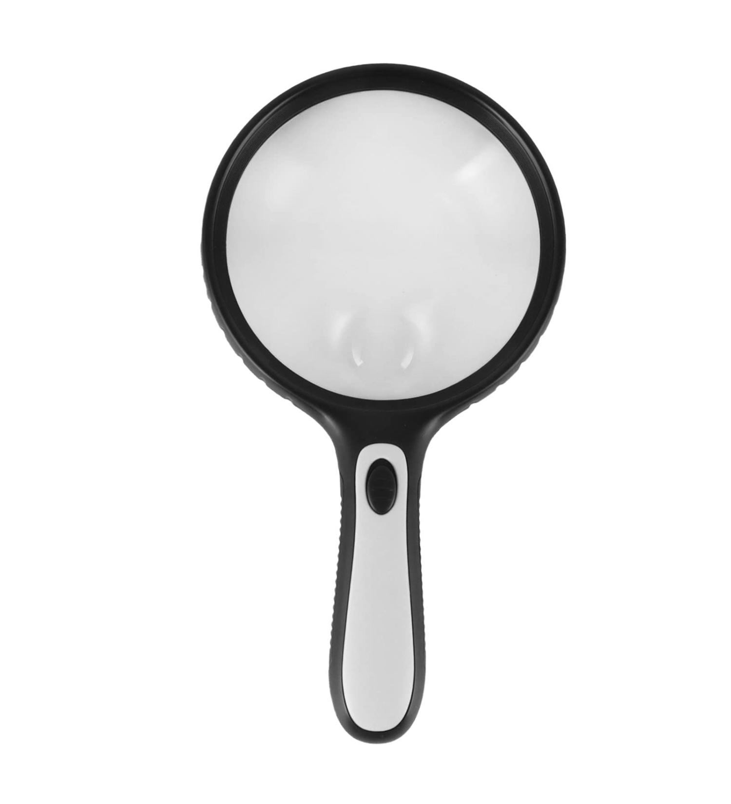 Magnifying Glass Professional Large Viewing Area Evenly Lit Handheld Magnifying Glass 4 LED Lights Small Gift - Buy Online on GoSupps.com