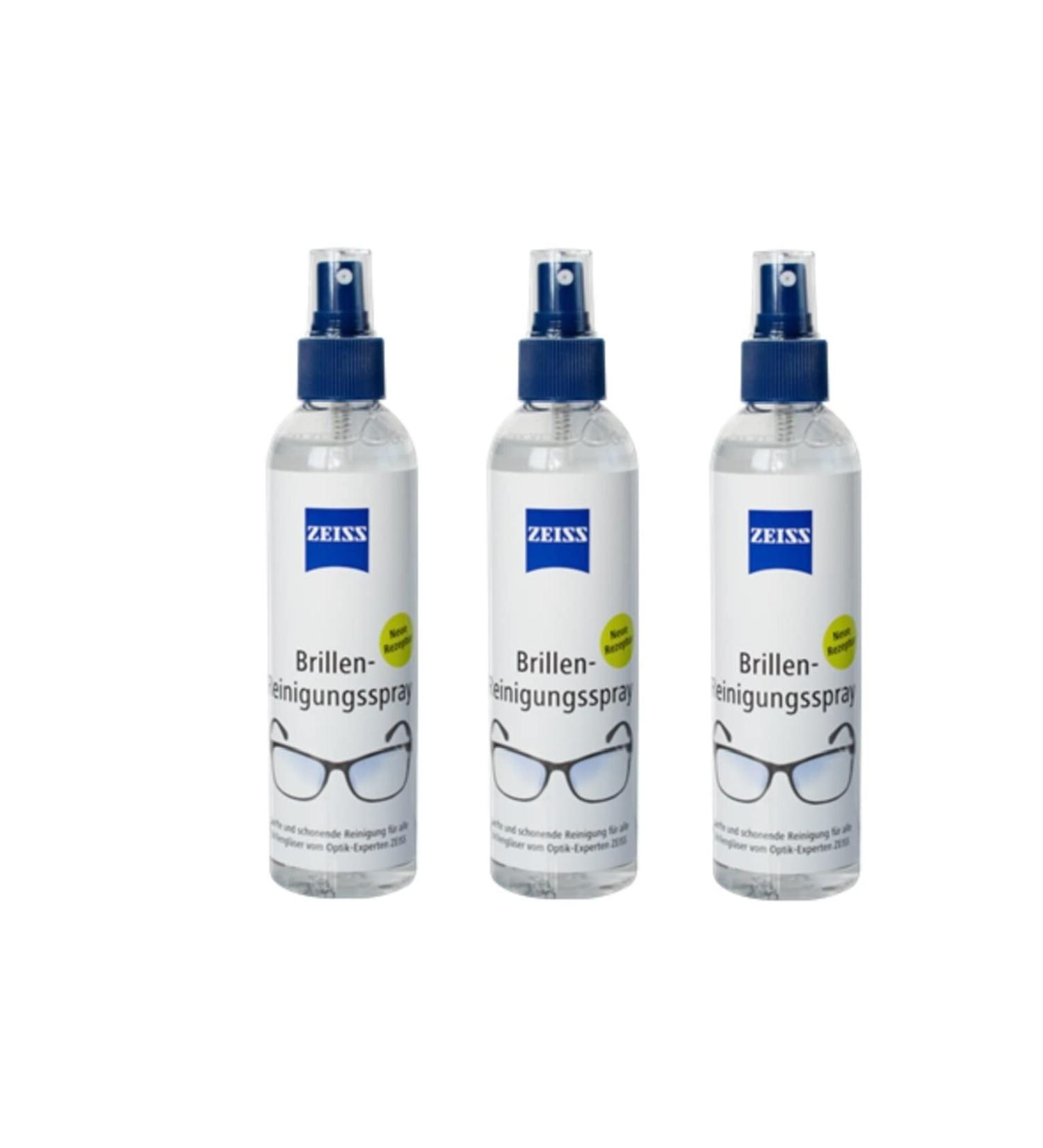 ZEISS eyeglass cleaning spray for gentle & thorough cleaning of your lenses - alcohol-free VALUE PACK 3x240