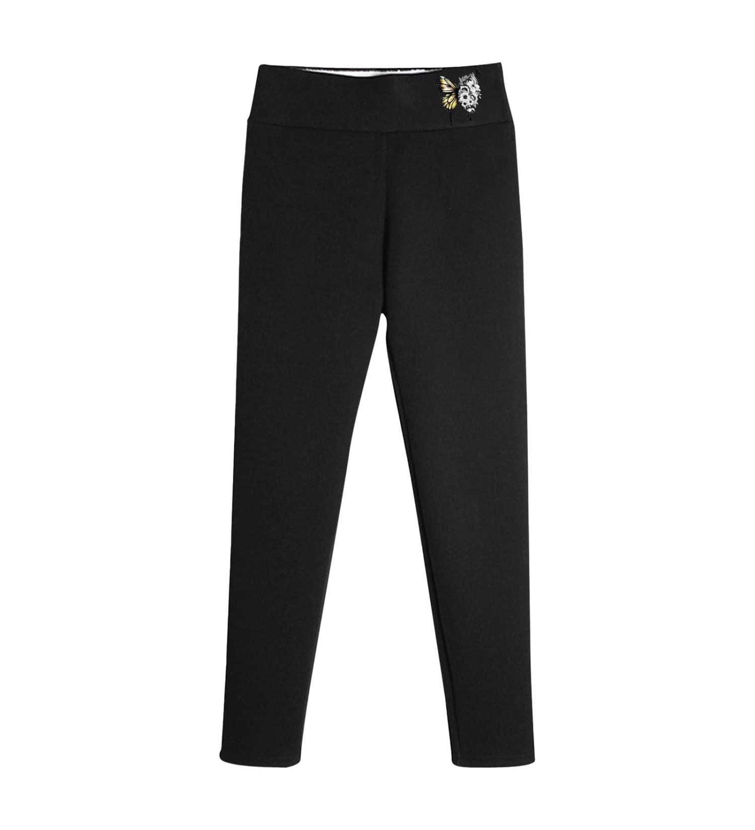 Shop Mjiqing Women's Warm High Waist Slim Pants - Oversized Thermol Gins Fleece-Lined Winter Leggings Plush Jogging Pants for Outdoor & Home - Black 34 - Buy Online on GoSupps.com