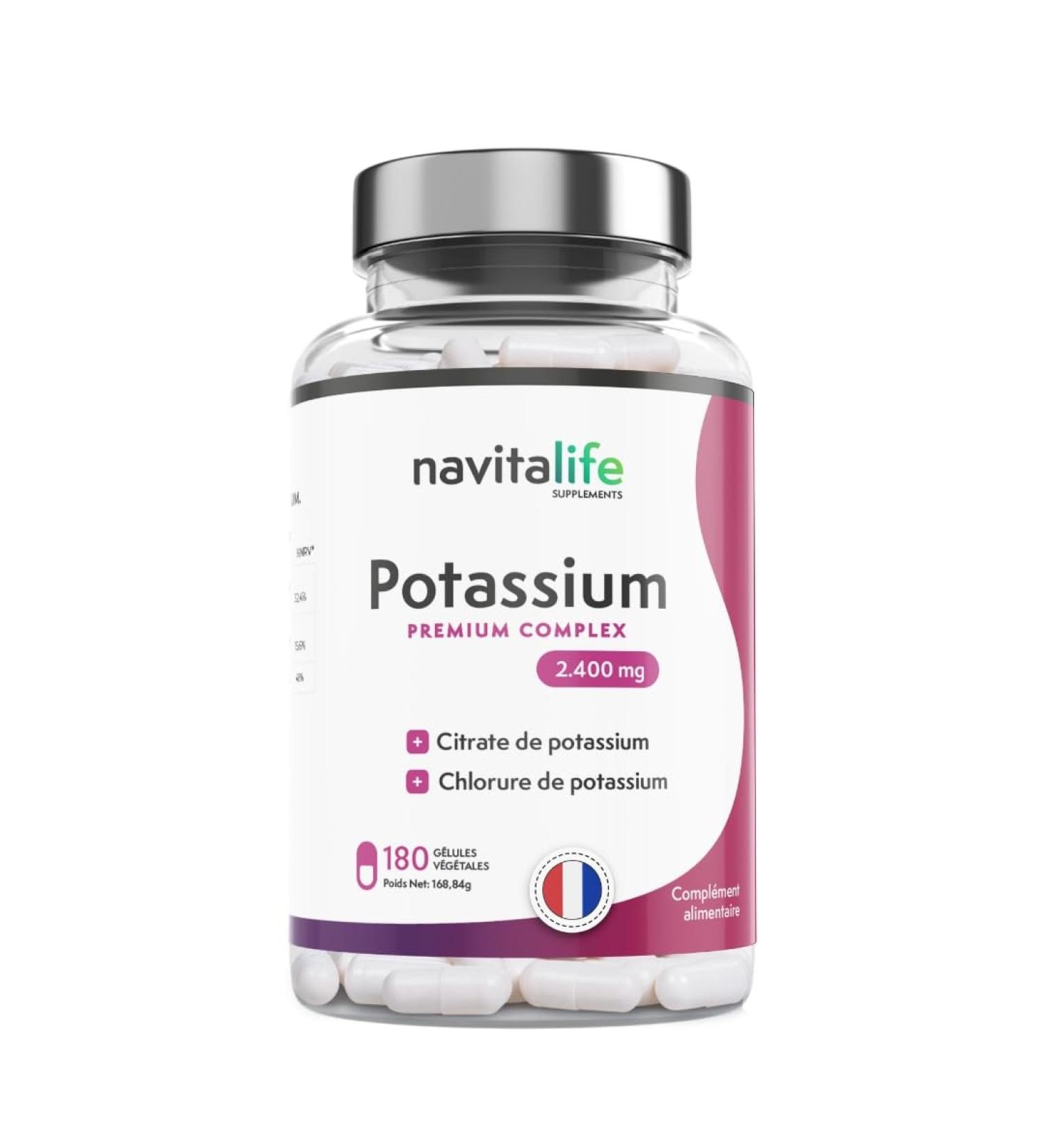 Citrate de Potassium Complex 1800 mg + Chlorure de Potassium 600 mg | Double Action Premium Compl ment Sportif Maintien Musculaire Tension Art rielle | Absorption Maximale 180 Capsules - Buy Online on GoSupps.com