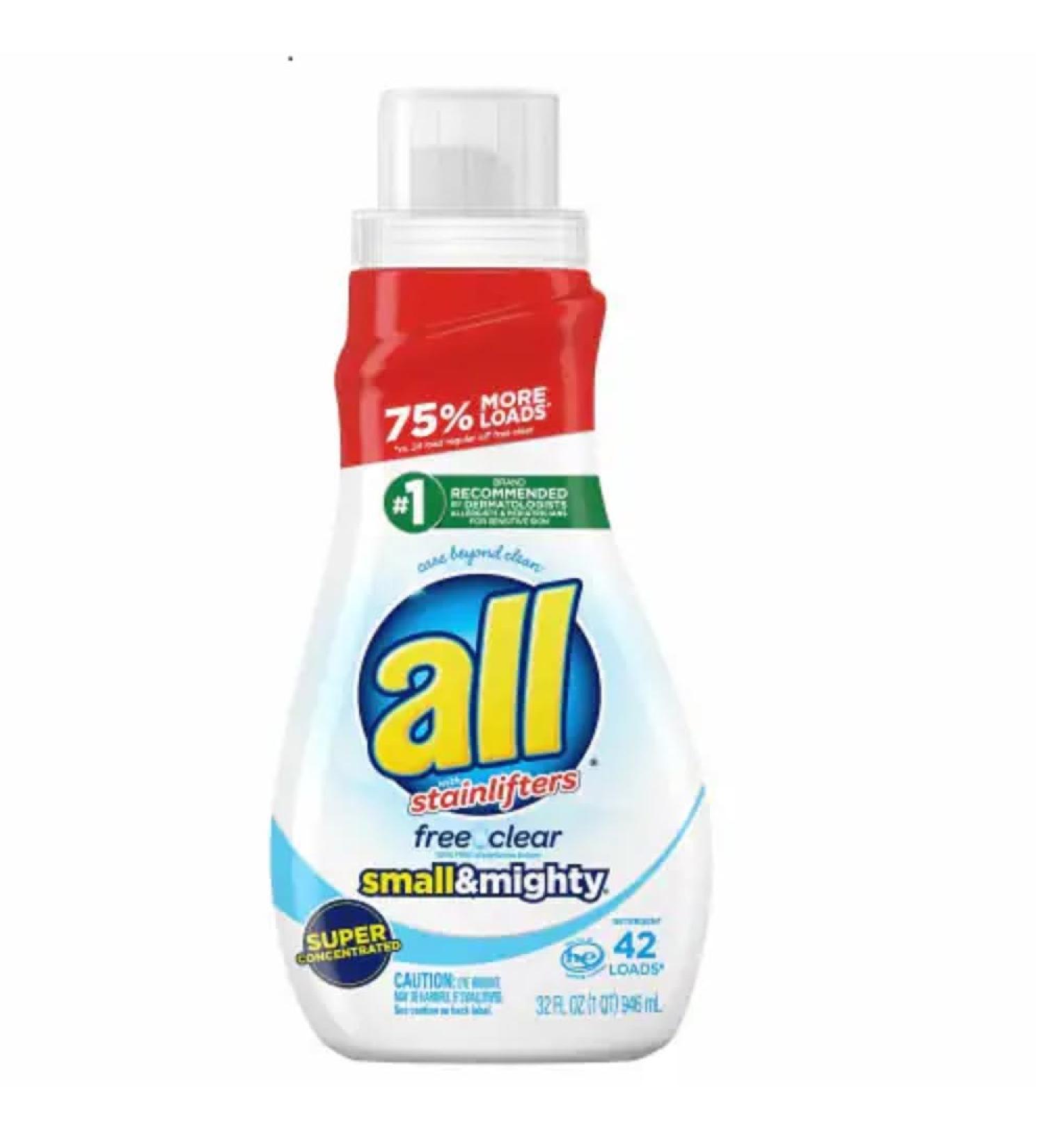 All Small and Mighty Free and Clear Laundry Detergent 32 Ounce