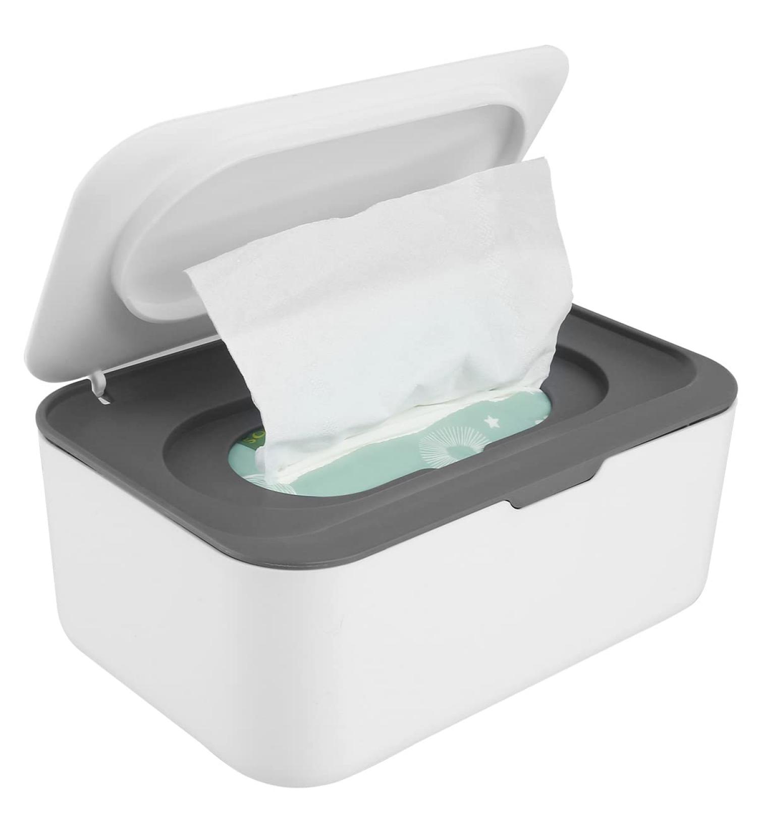 Wipes Dispenser Dustproof Wet Tissue Box Baby Wipe Holder Large Capacity Wipes/Tissue Case with Moisture Seal Secure Lid Keeps Wipes Fresh for Home Office (Gray) - Buy Online on GoSupps.com