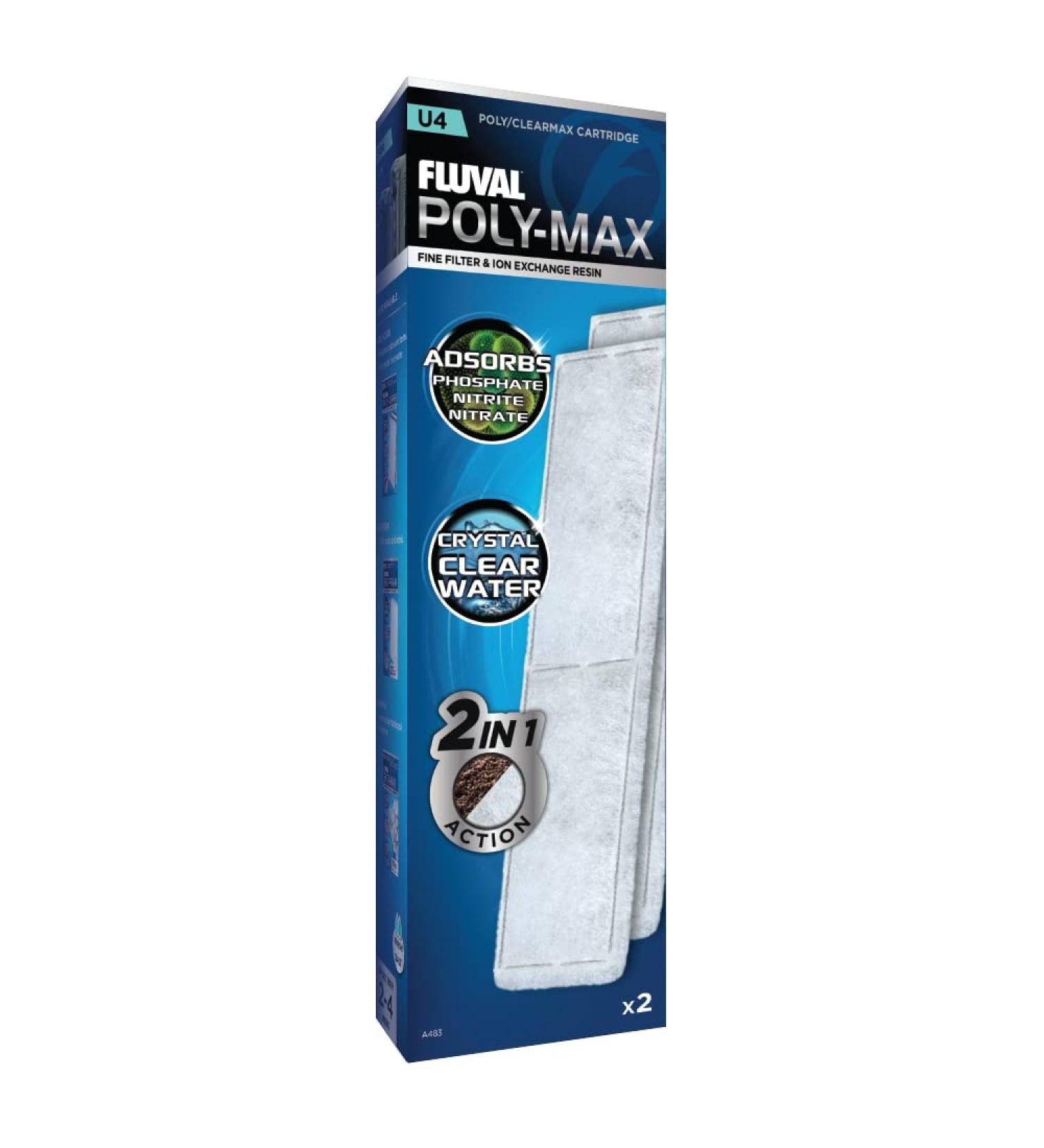 Fluval Clearmax Filter Insert - Premium Resin Phosphate Nitrite & Nitrate Absorption | U4 2-Pack - International Shipping - Buy Online on GoSupps.com