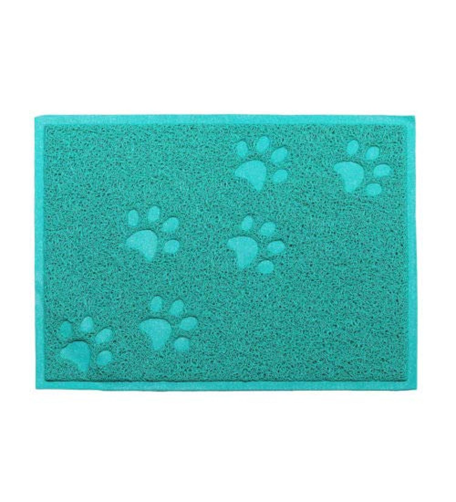 OPUL Square PVC Placemat Waterproof Dog Cat Food Mat Non Slip Dog Puppy Pet Cat Dish Bowl Food Water Mat Wipe Clean FDA Grade (Blue) - Buy Online on GoSupps.com
