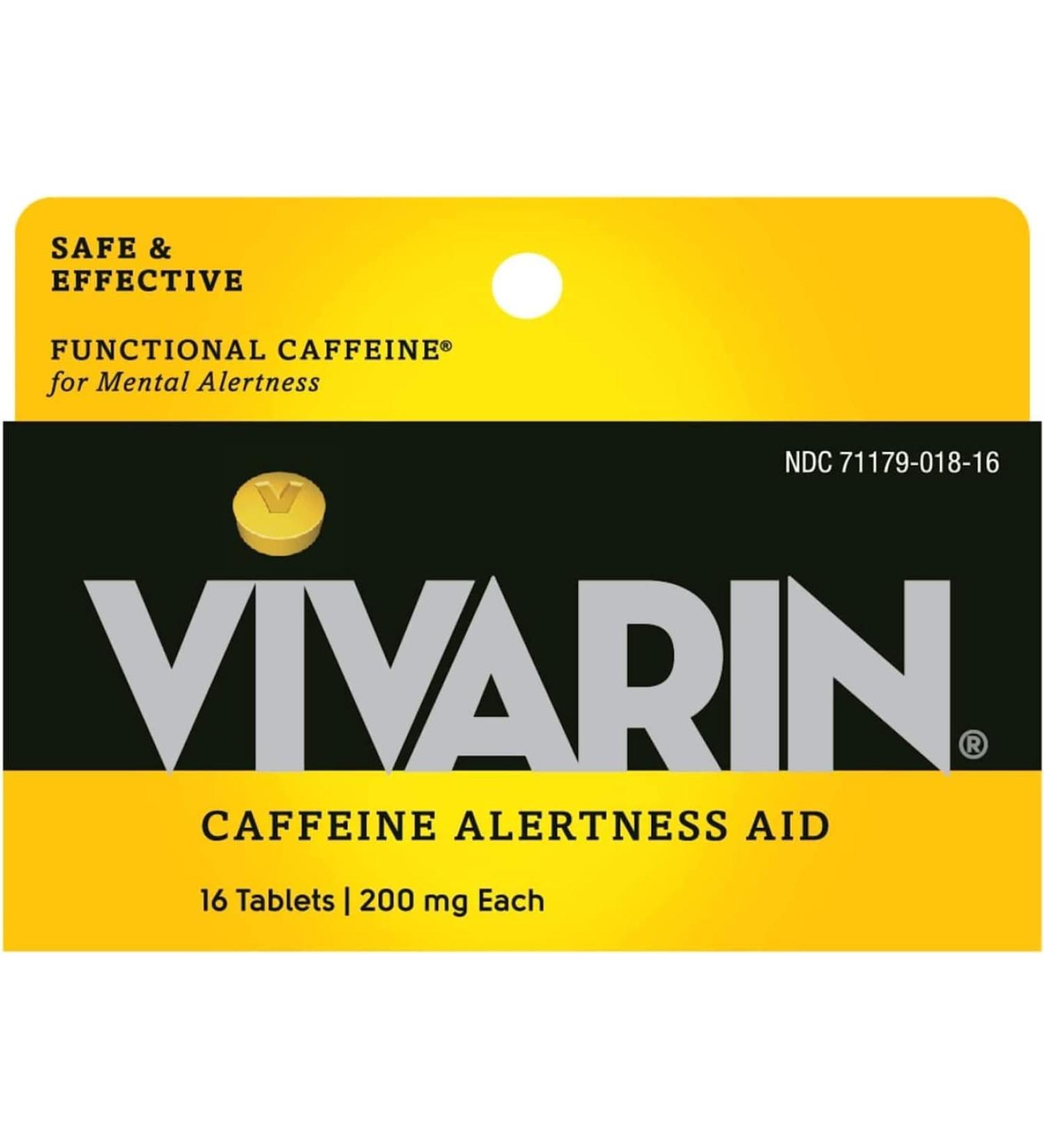 Vivarin Caffeine Alertness Aid Boost Energy & Focus | 16 Tablets (Pack of 5) International Shipping Available - Buy Online on GoSupps.com